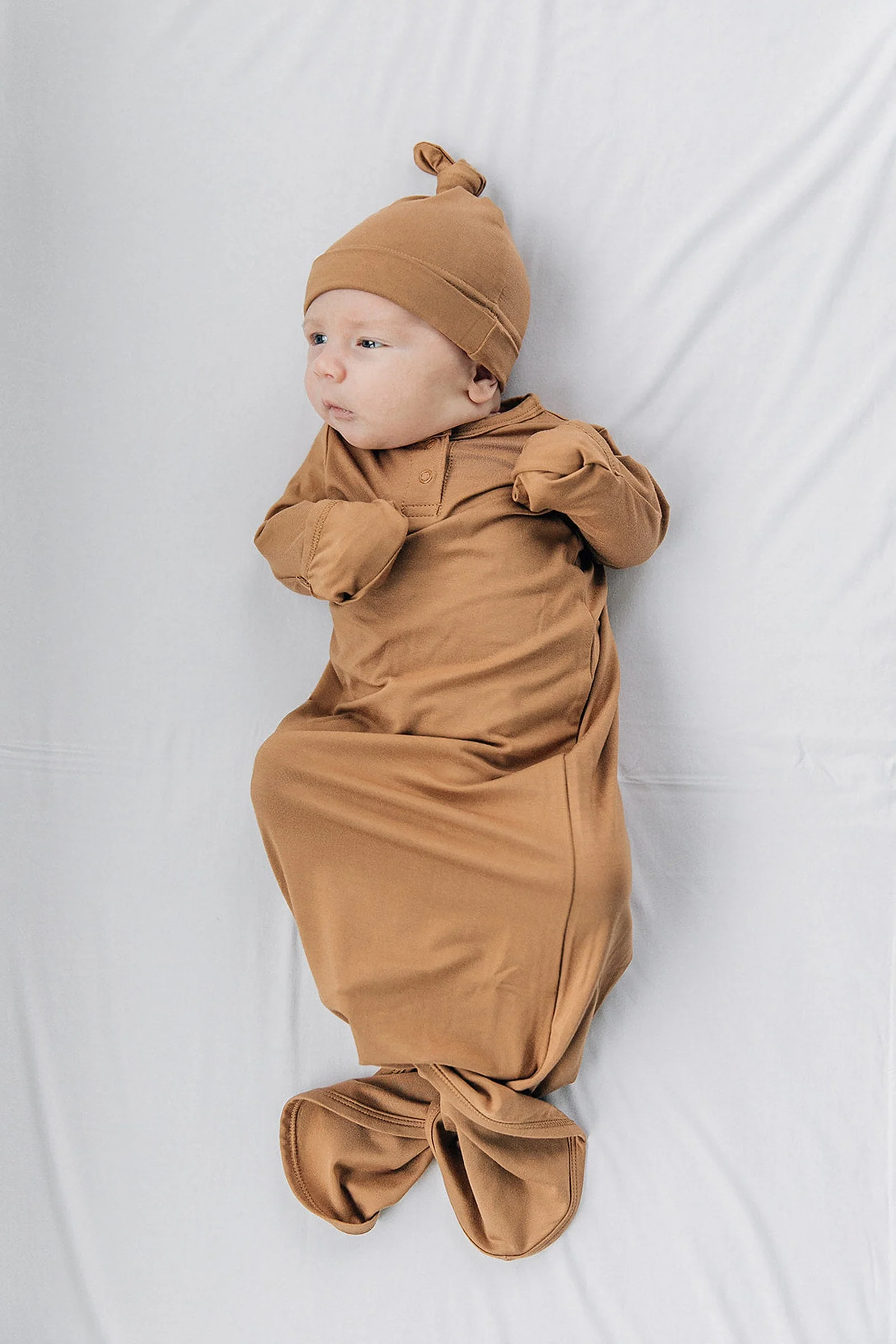 Mebie Baby Mustard Knot Gown, Bamboo, Baby Essentials - Image 5