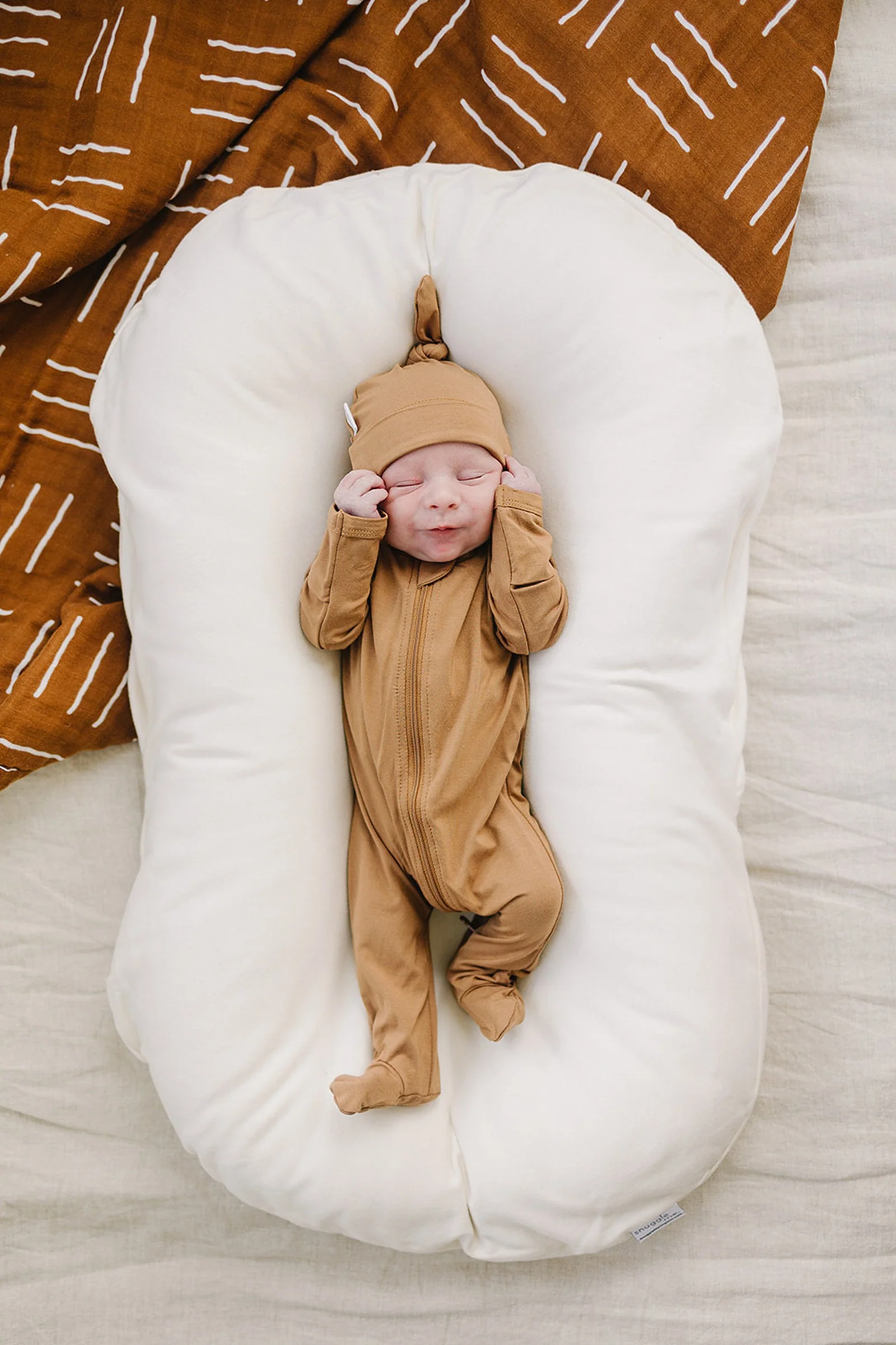 Mebie Baby Mustard Newborn Knot Hat, Bamboo, Newborn, Baby Essentials - Image 3