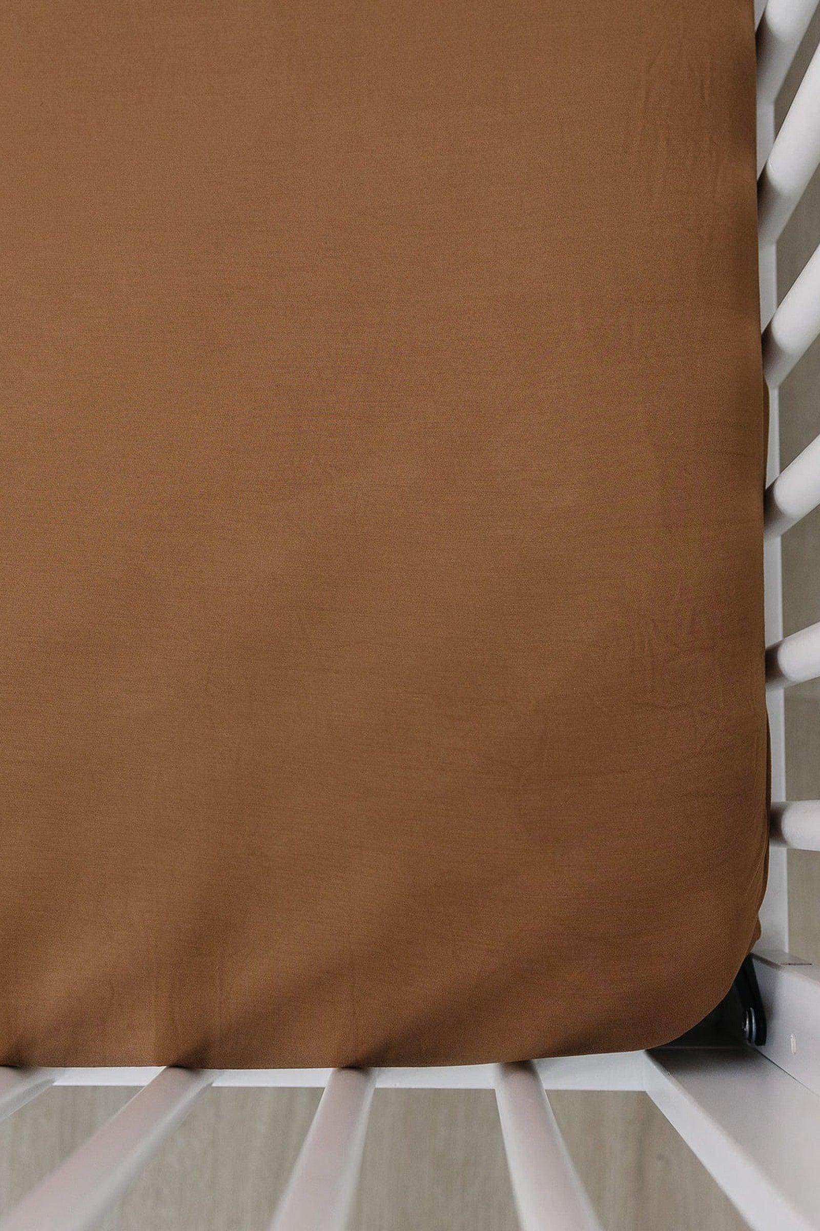 Mebie Baby Mustard Stretch Crib Sheet, Bamboo, Baby Essentials