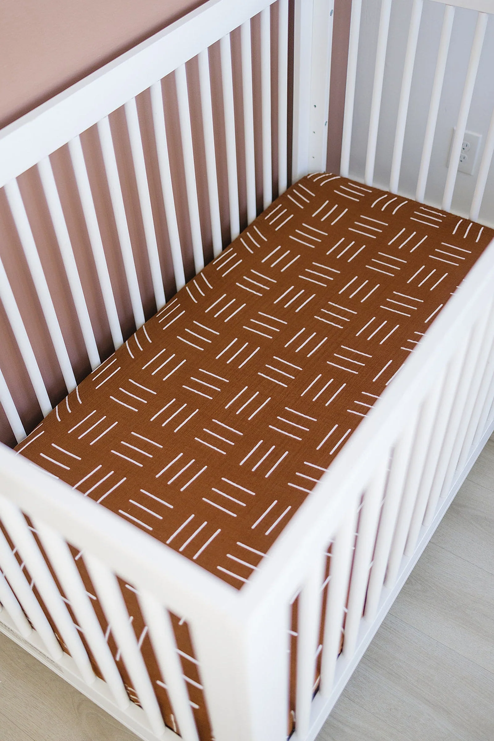 Mebie Baby Mustard Mudcloth Muslin Crib Sheet, 100% Cotton, Baby Essentials