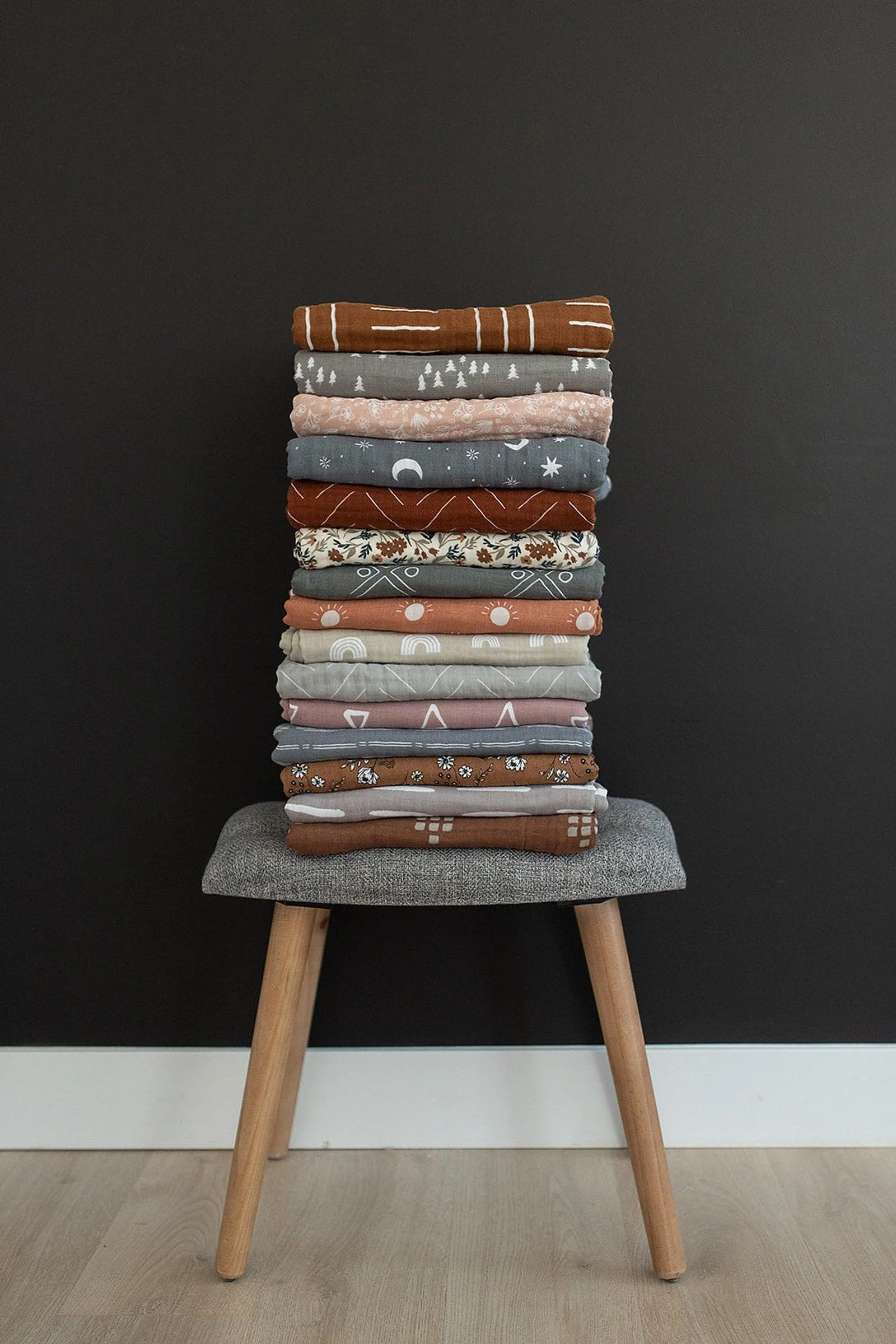 Mebie Baby Mustard Mudcloth Muslin Crib Quilt, 100% Cotton, Baby Essentials - Image 7