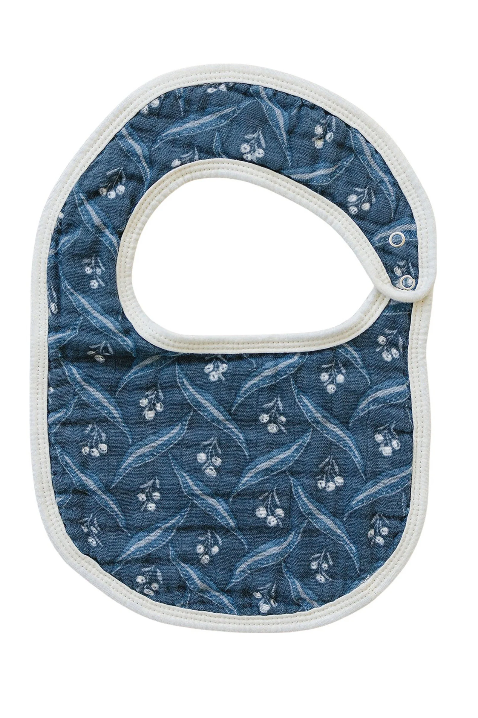 Mebie Baby Navy Berry Classic Muslin Bib, 100% Cotton, Baby Essentials - Image 2