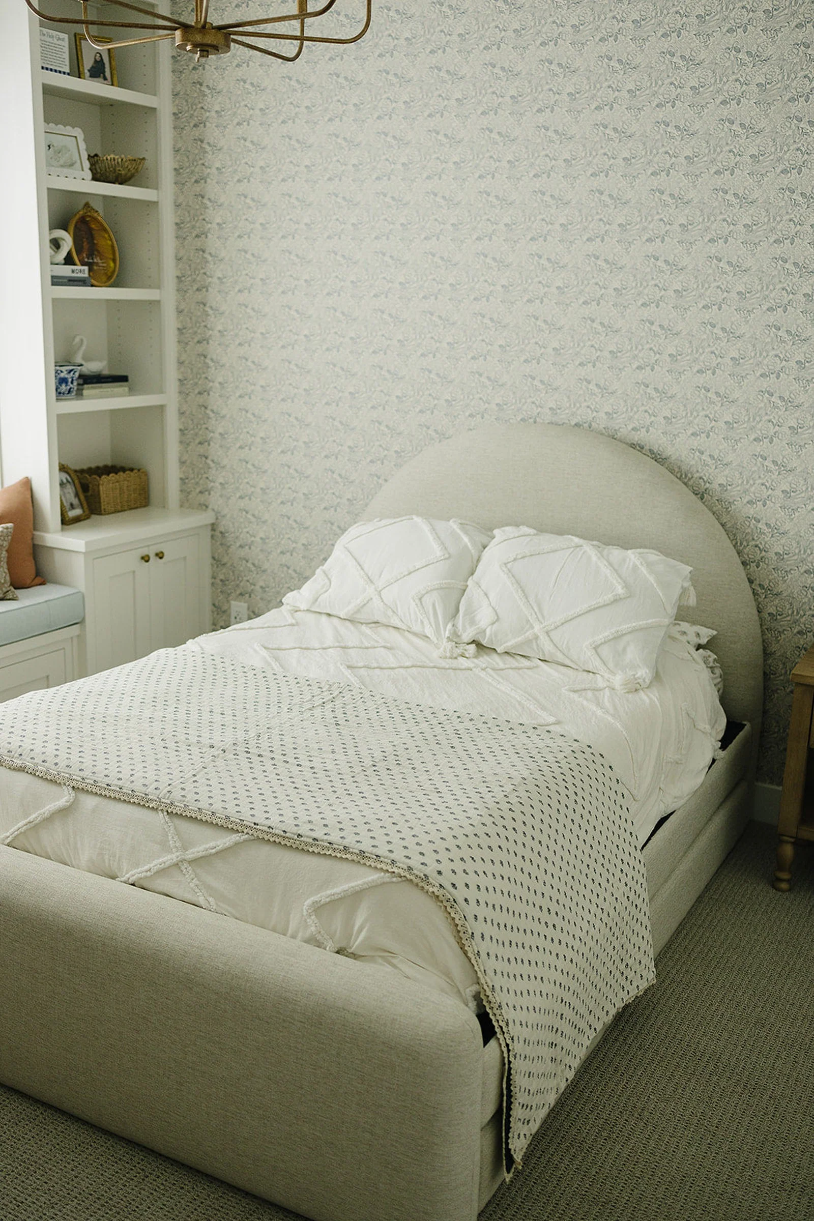 Mebie Baby Navy Berry + Cream Berry Lace Muslin Twin Quilt, 100% Cotton, Baby Essentials - Image 3
