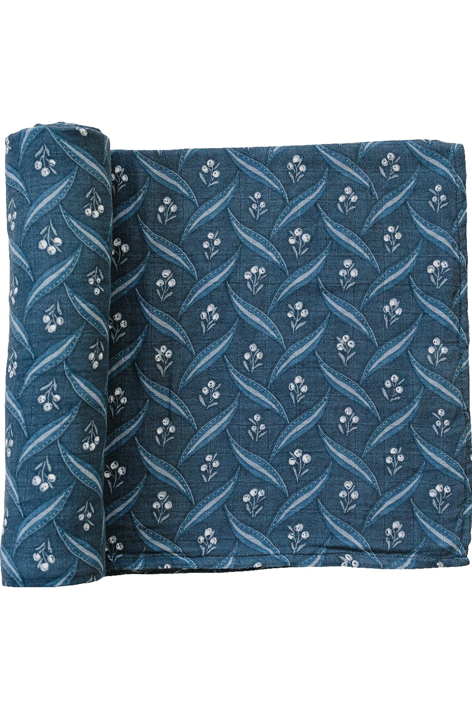 Mebie Baby Navy Berry Muslin Swaddle Blanket, 100% Cotton, Baby Essentials - Image 2