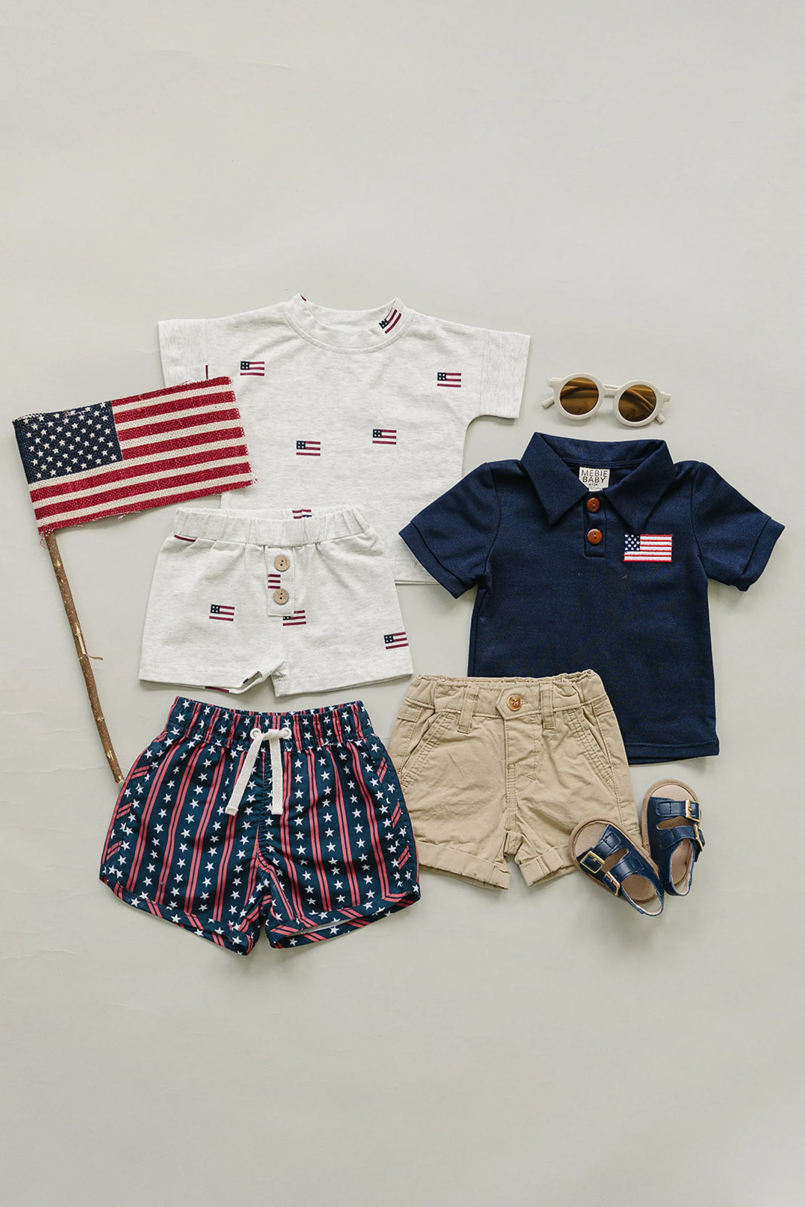 Navy Cotton Flag Polo, Kids - Image 5