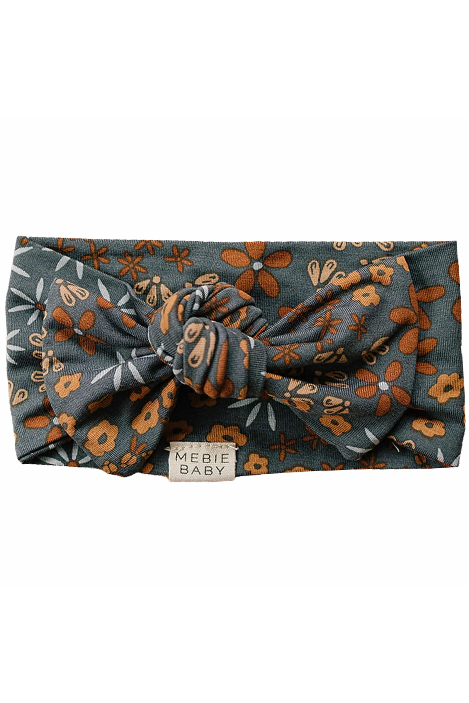 Mebie Baby Baby Girl Navy Floral Head Wrap, Bamboo, Baby - Image 2