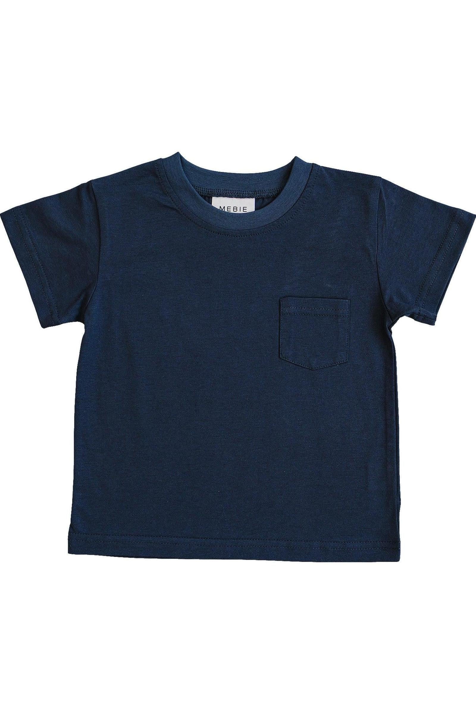 Mebie Baby Navy Pocket Cotton T-Shirt, Baby - Kids - Image 2