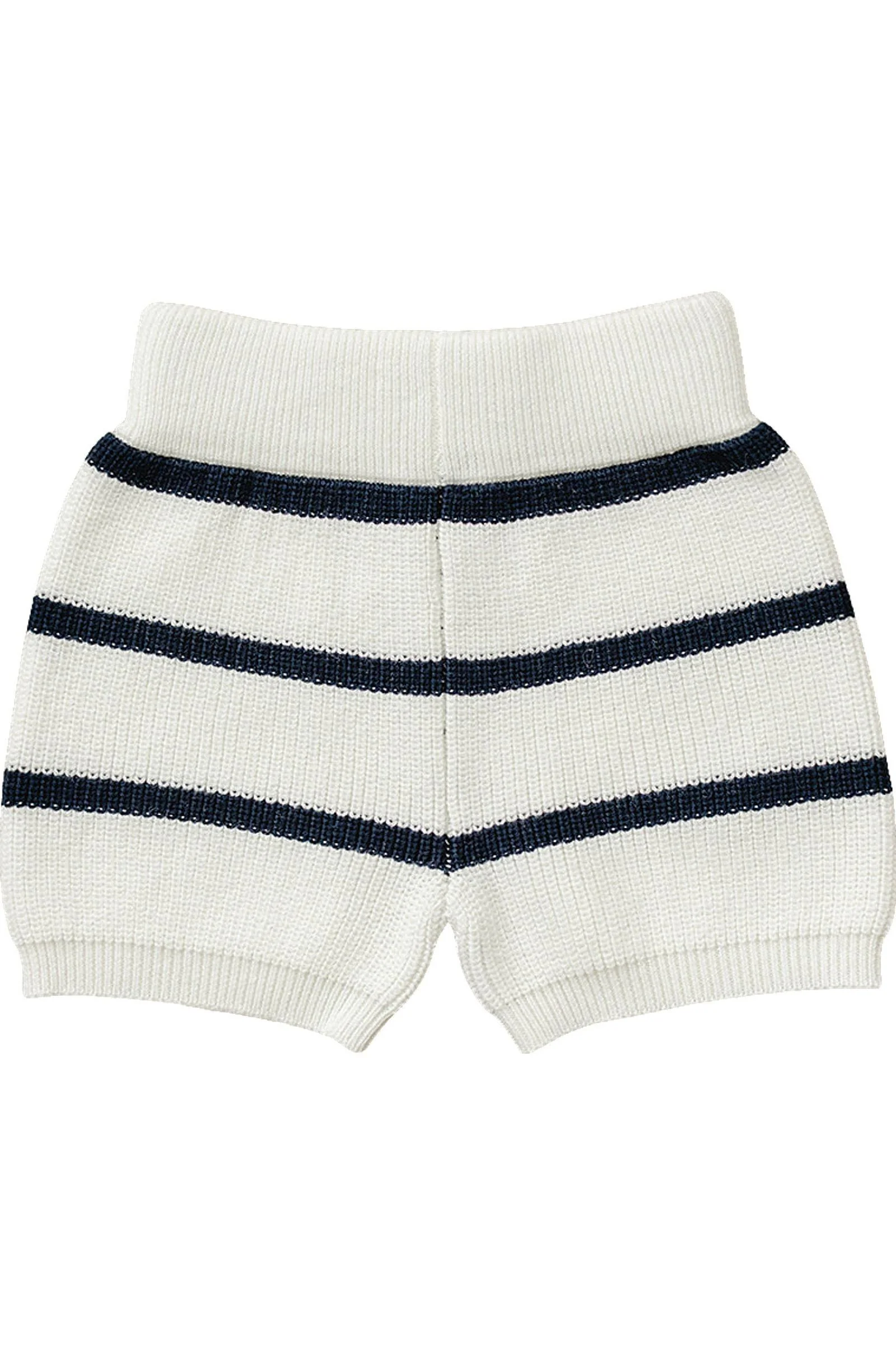 Mebie Baby Navy Stripe Knit Shorts, 100% Cotton, Gender Neutral, Baby & Toddler - Image 2