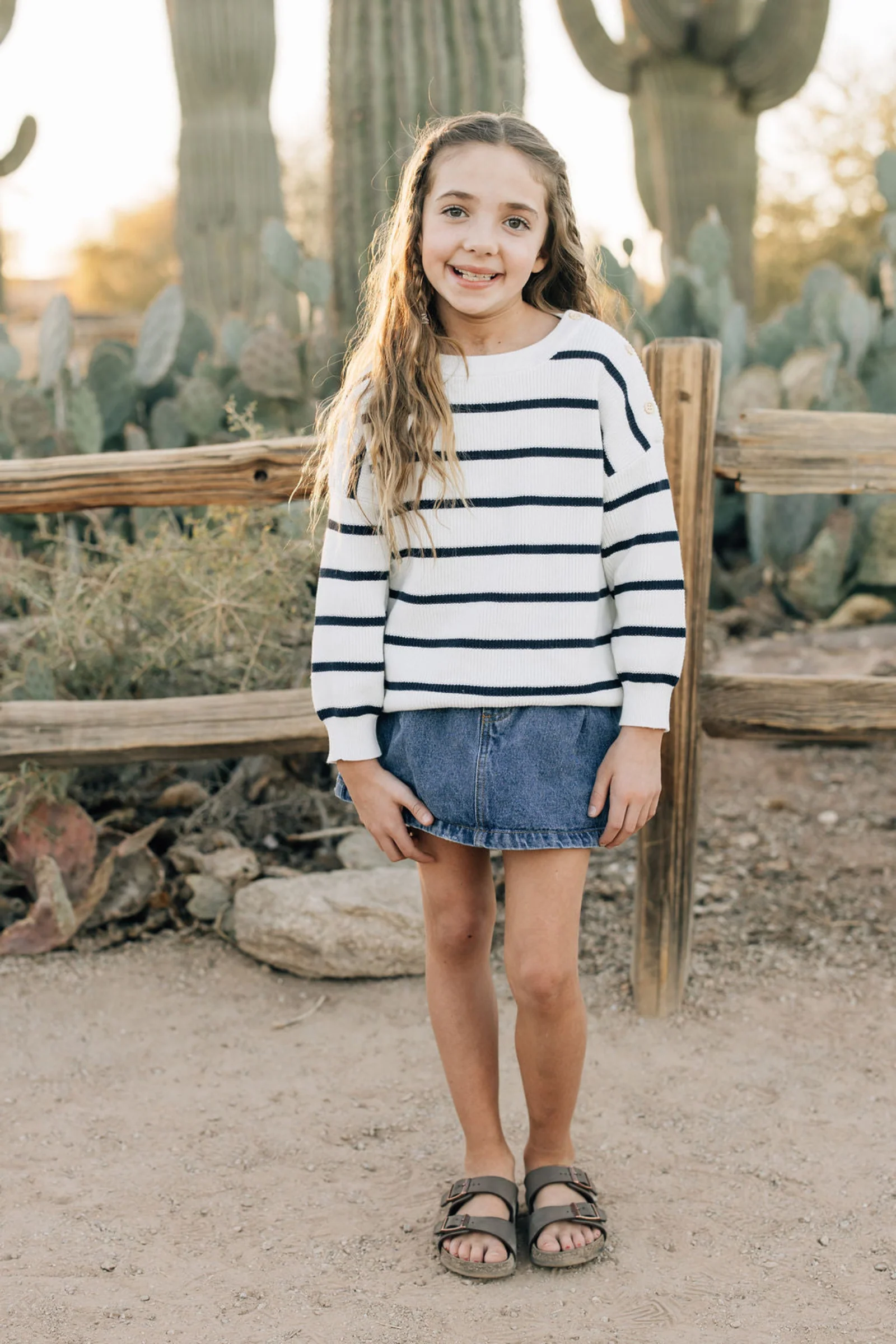 Mebie Baby Navy Stripe Knit Sweater, 100% Cotton, Gender Neutral, Baby, Toddler & Kids - Image 4