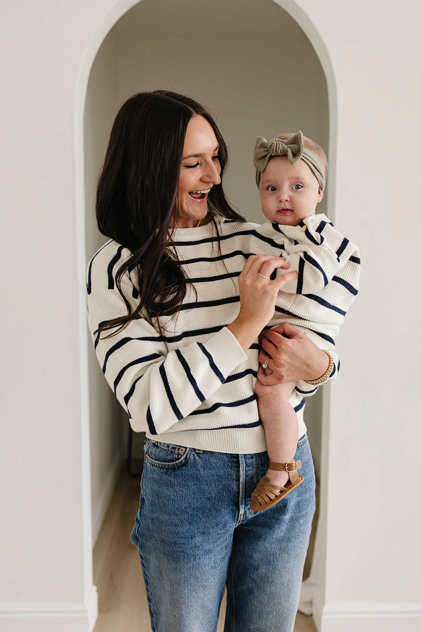 Mebie Baby Navy Stripe Knit Sweater, 100% Cotton, Gender Neutral, Baby, Toddler & Kids - Image 8