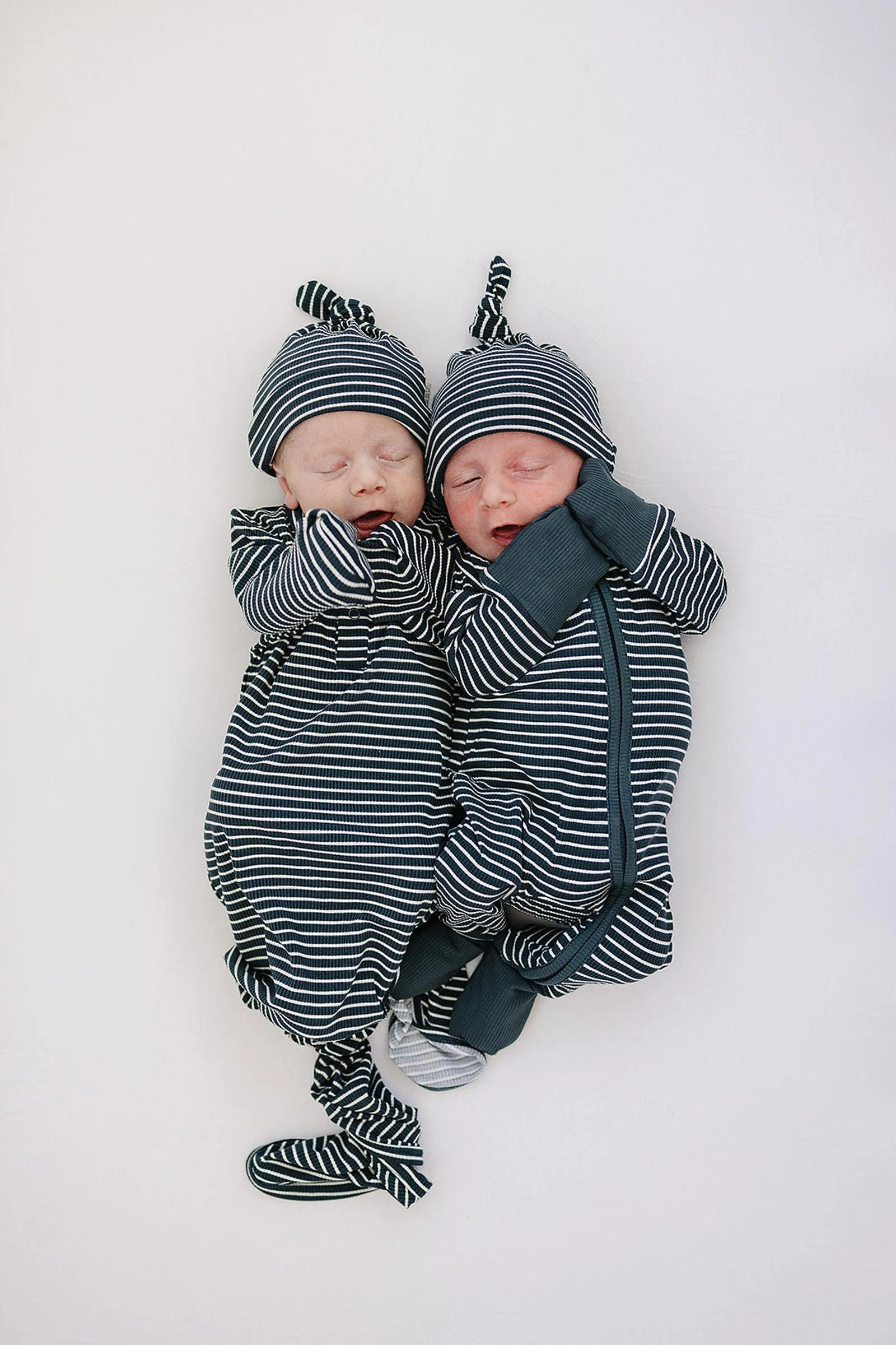Mebie Baby Navy Stripes Knot Gown, Bamboo, Baby Essentials - Image 3