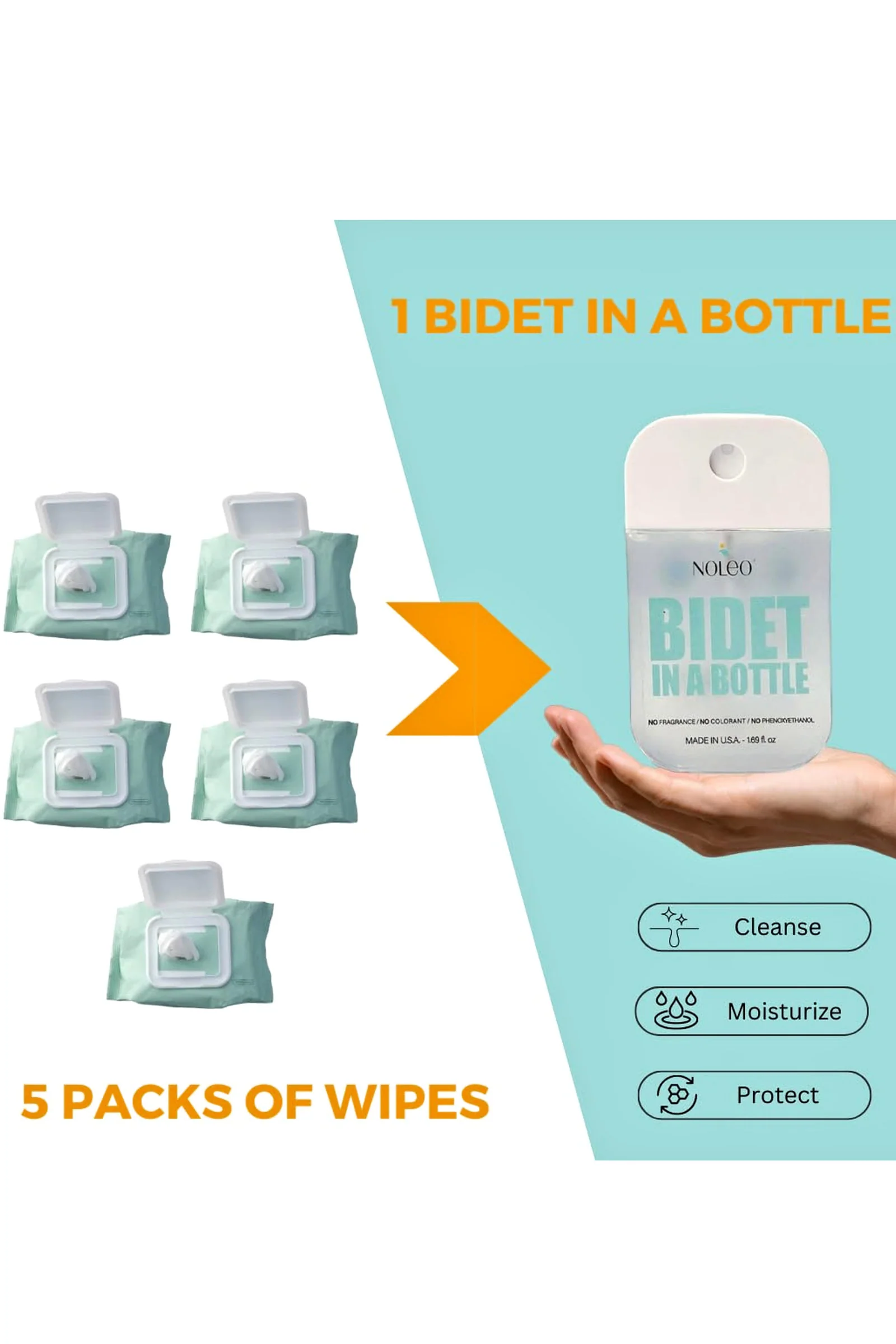 NOLEO Bidet in a Bottle - the Multipurpose Personal Wash (50ml / 1.69oz) - Image 6