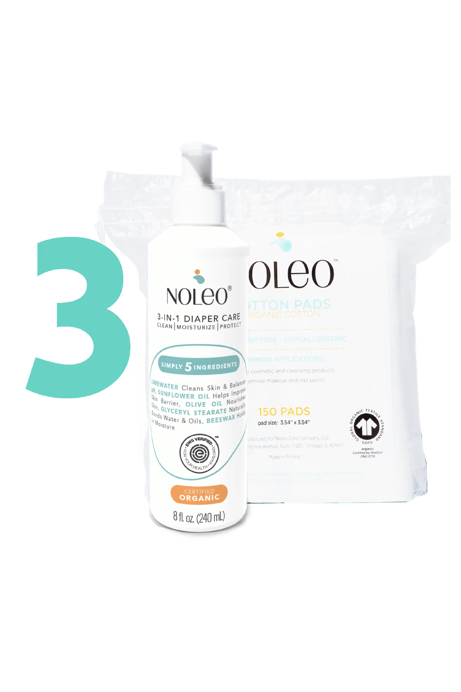 NOLEO Diaper Rash Cream & Cotton Pads, Bundle - Image 13