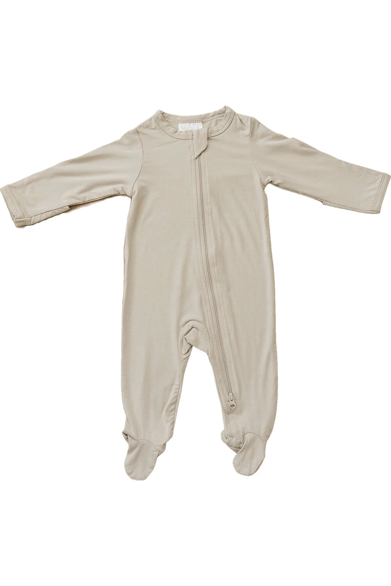 Mebie Baby Oatmeal Footed Zipper Pajama, Bamboo, Baby Essentials, Gender Neutral - Image 2