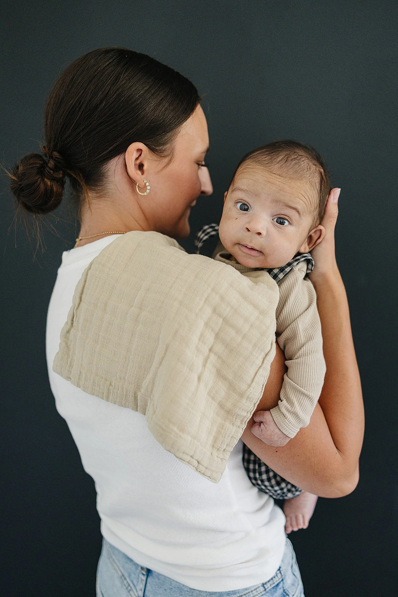 Mebie Baby Oatmeal Muslin Burp Cloth, 100% Cotton, Baby Essentials