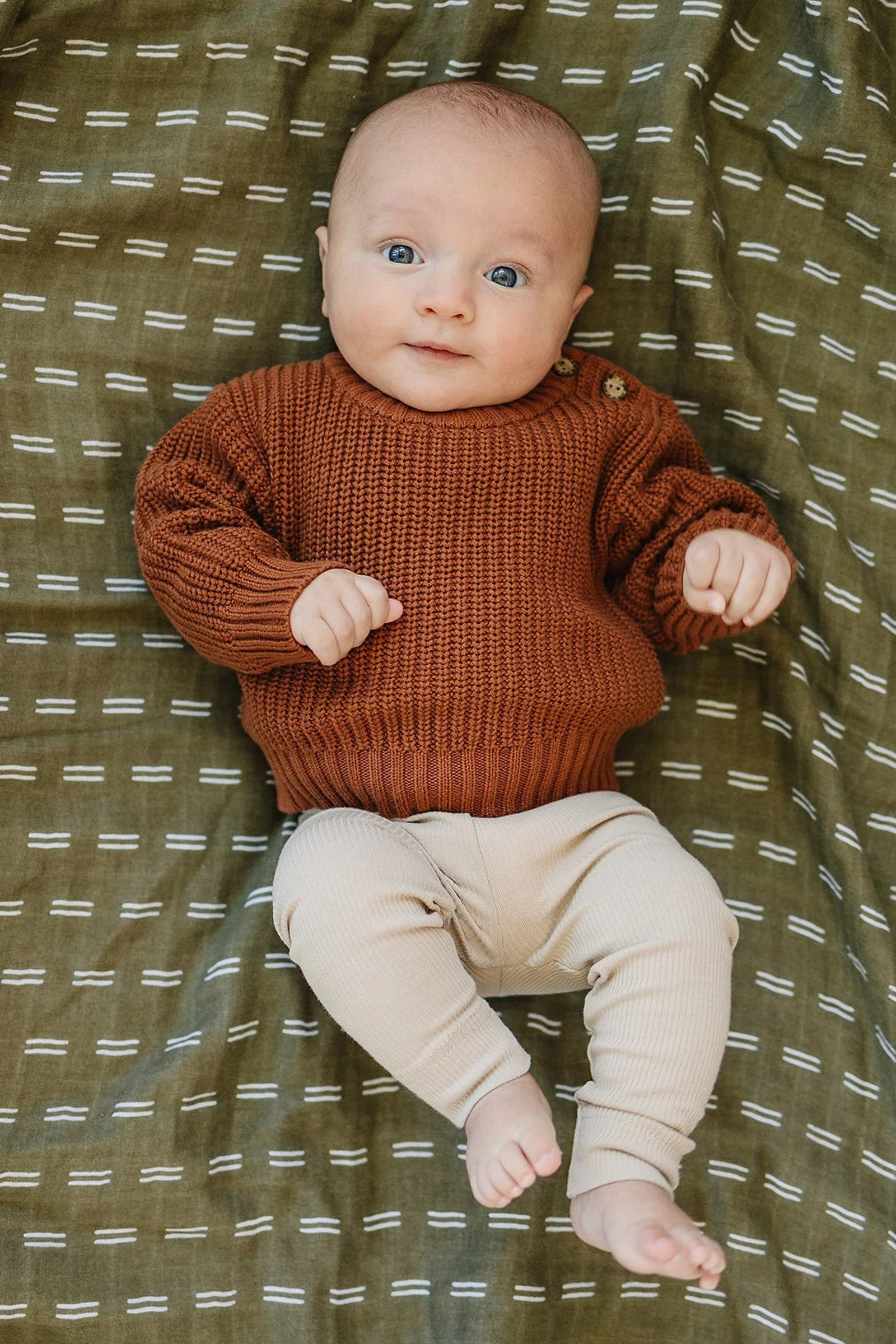Mebie Baby Oatmeal Organic Cotton Leggings, Baby & Toddler - Image 3