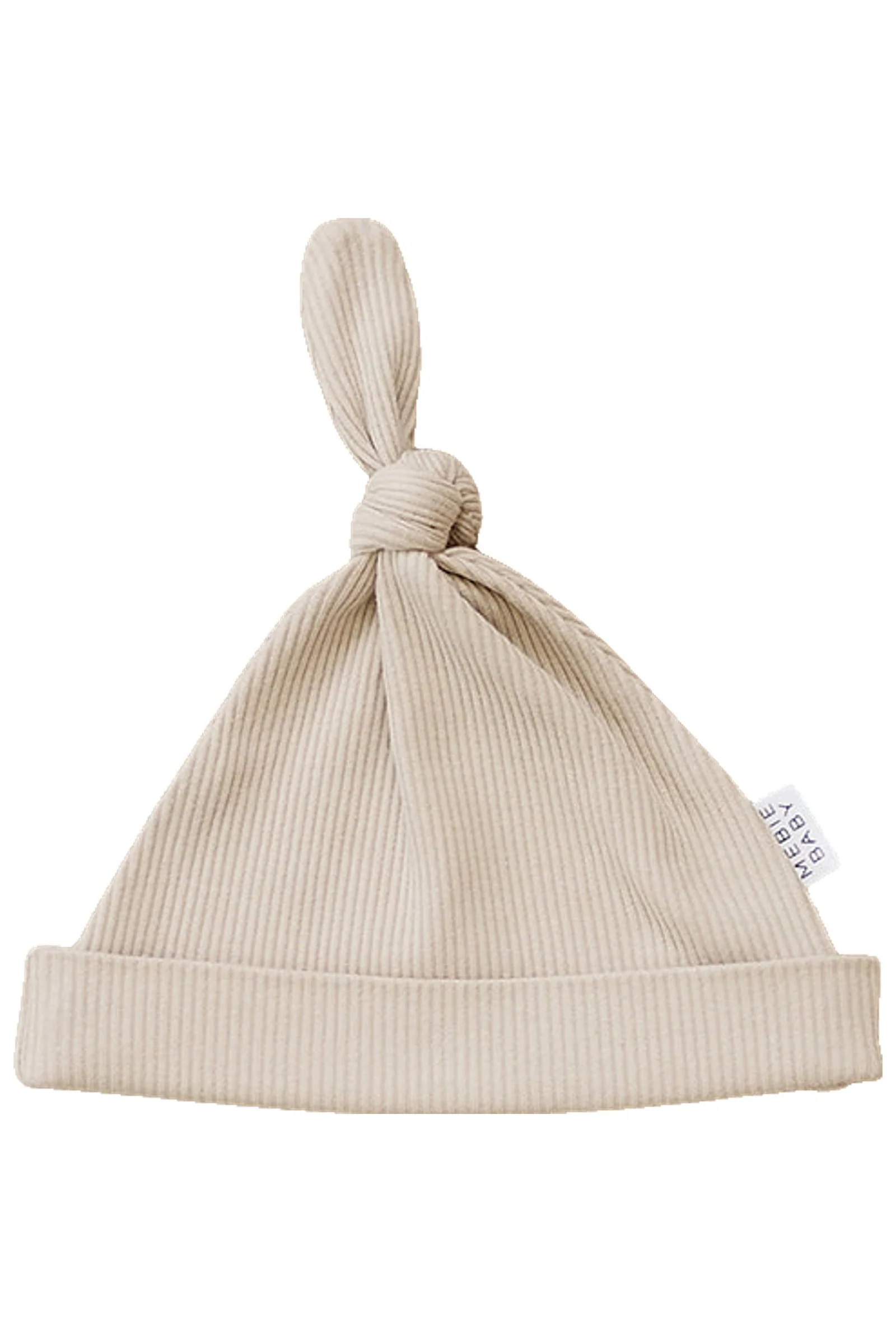 Oatmeal Ribbed Newborn Knot Hat  | Organic Cotton | Baby Essentials - Image 2