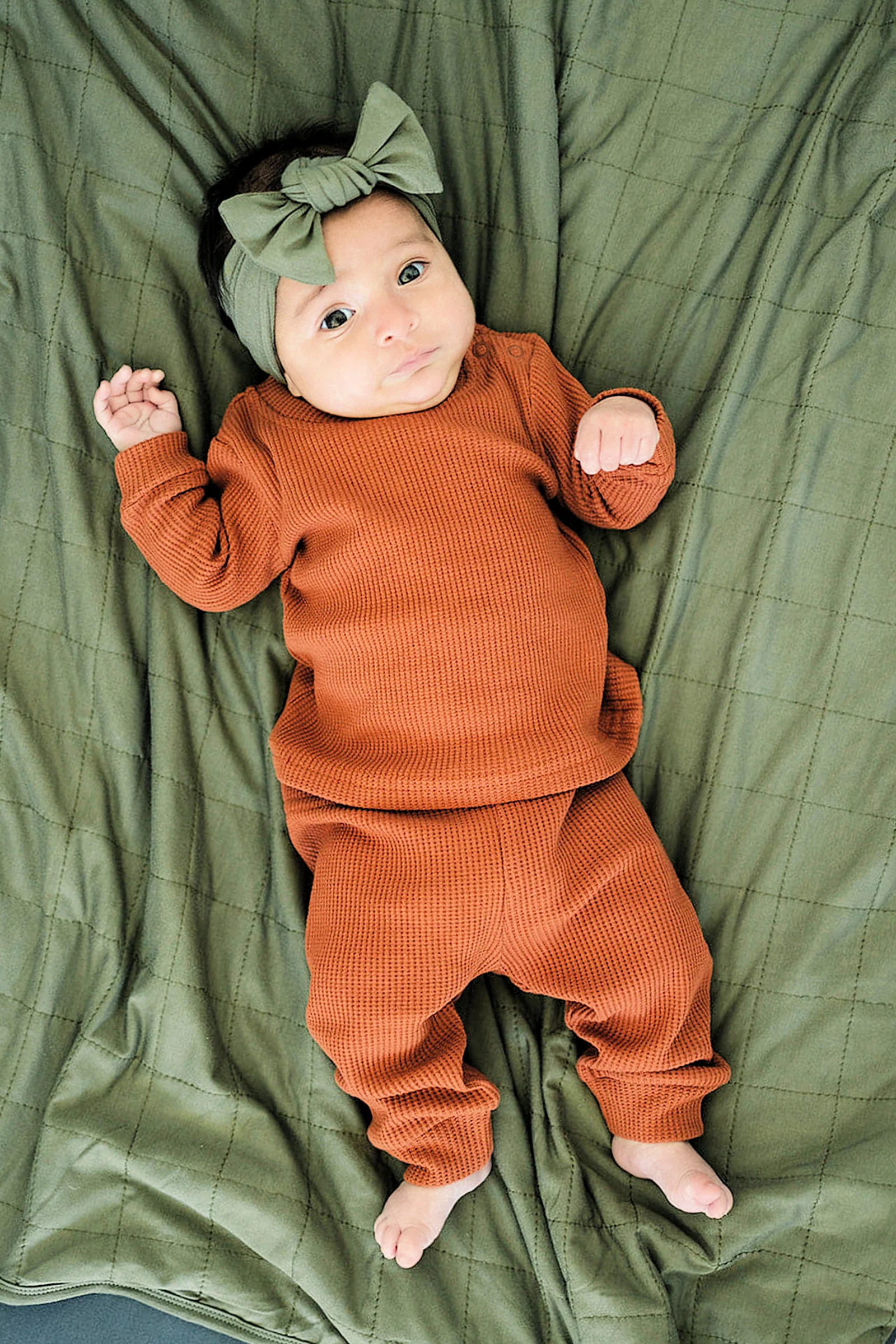 Mebie Baby Baby Girl Olive Head Wrap, Bamboo, Baby
