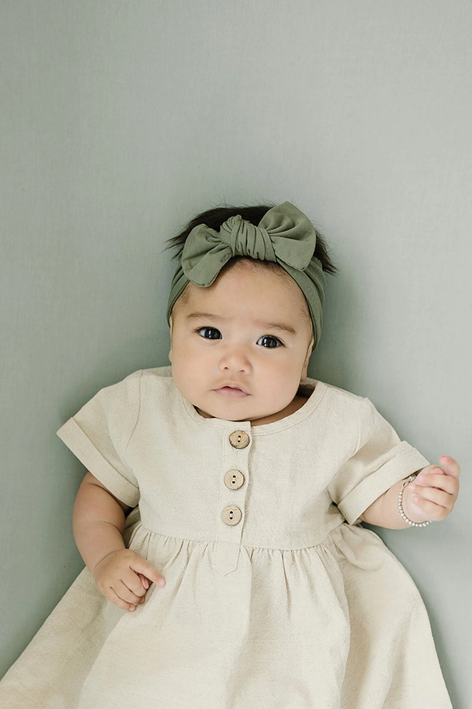 Mebie Baby Baby Girl Olive Head Wrap, Bamboo, Baby - Image 3