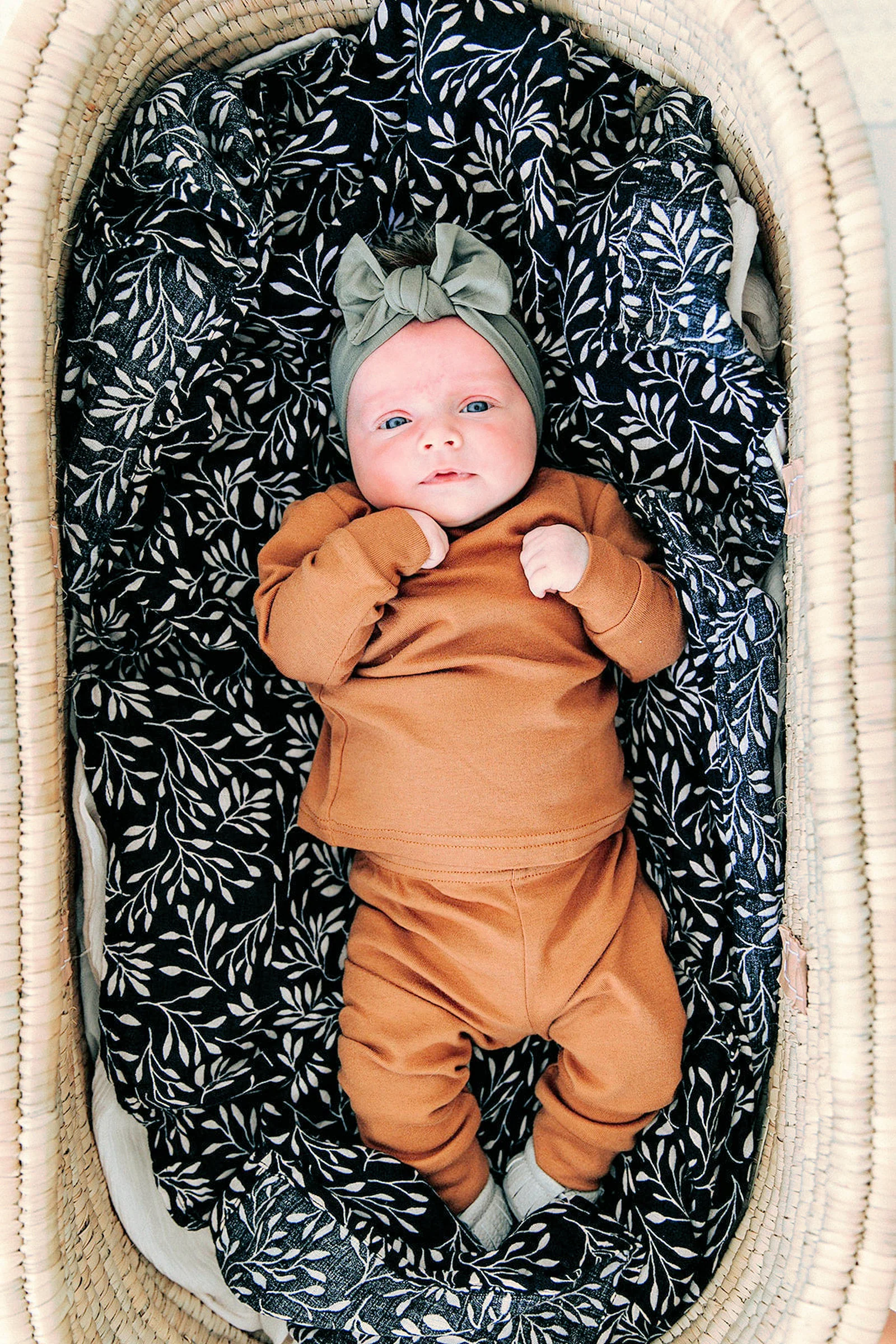 Mebie Baby Baby Girl Olive Head Wrap, Bamboo, Baby - Image 5
