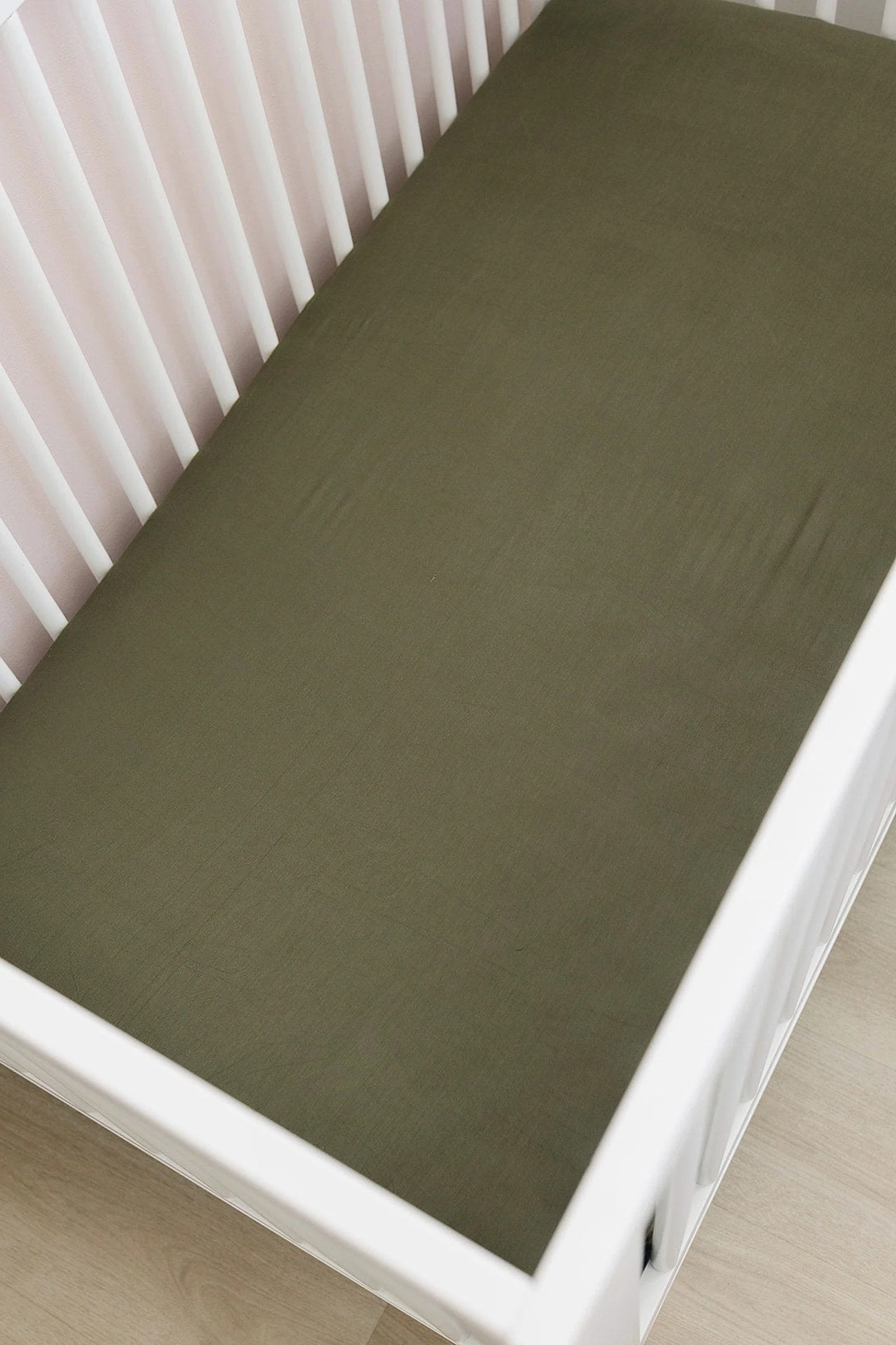 Mebie Baby Olive Stretch Crib Sheet, Bamboo, Baby Essentials