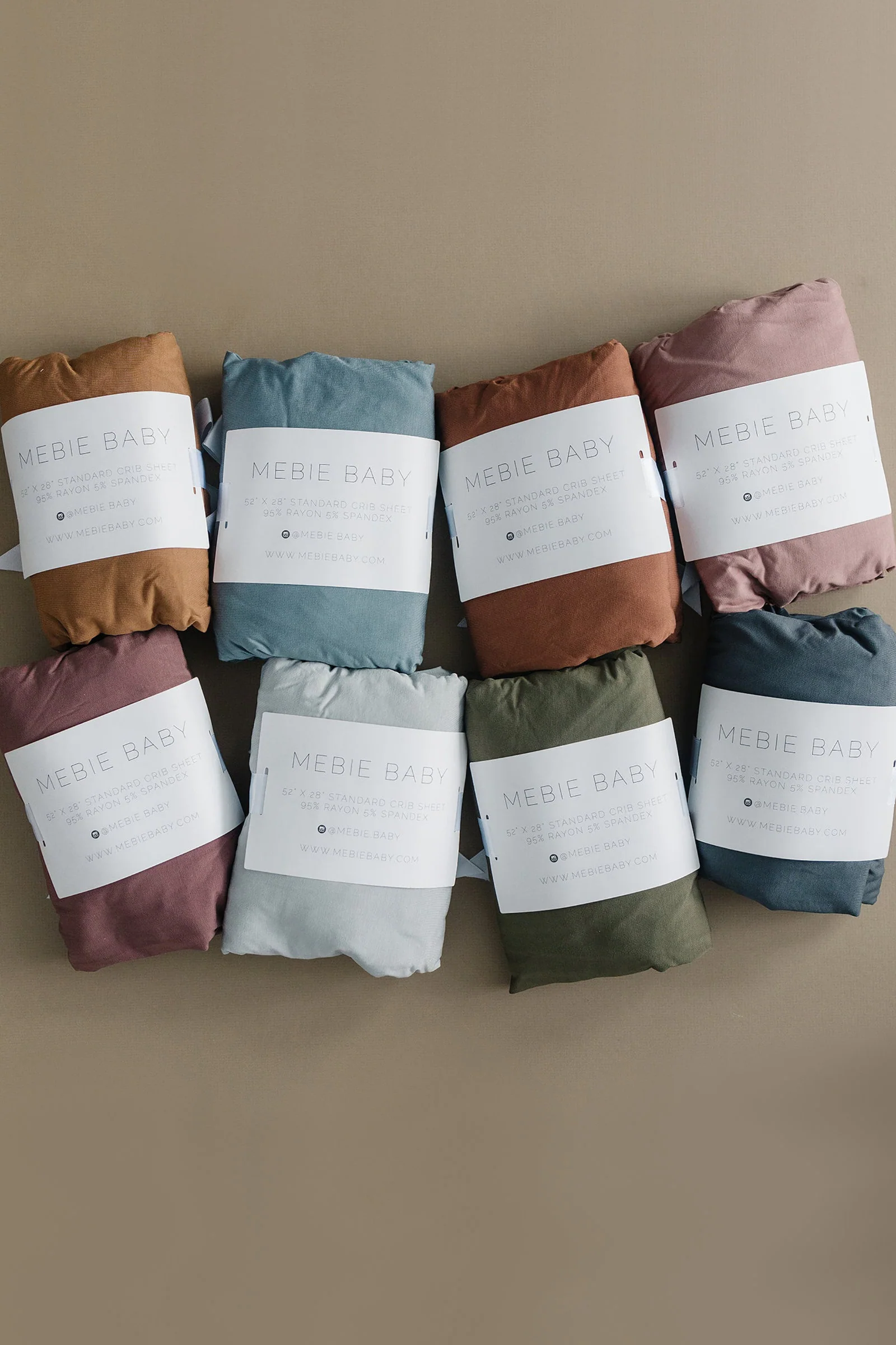 Mebie Baby Olive Stretch Crib Sheet, Bamboo, Baby Essentials - Image 8