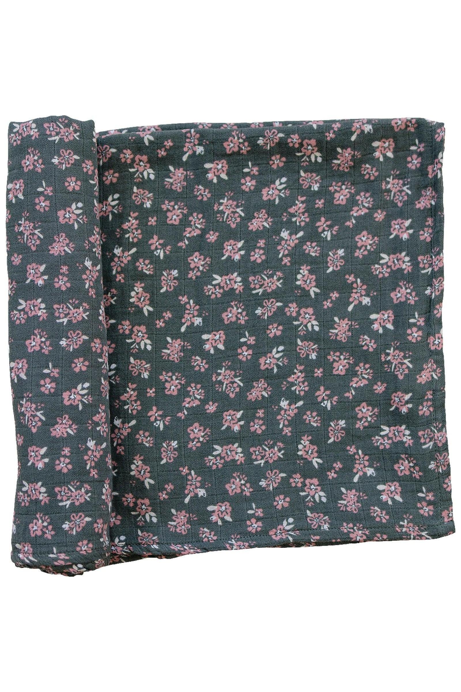 Mebie Baby Olive Bloom Muslin Swaddle Blanket, 100% Cotton, Baby Essentials - Image 2