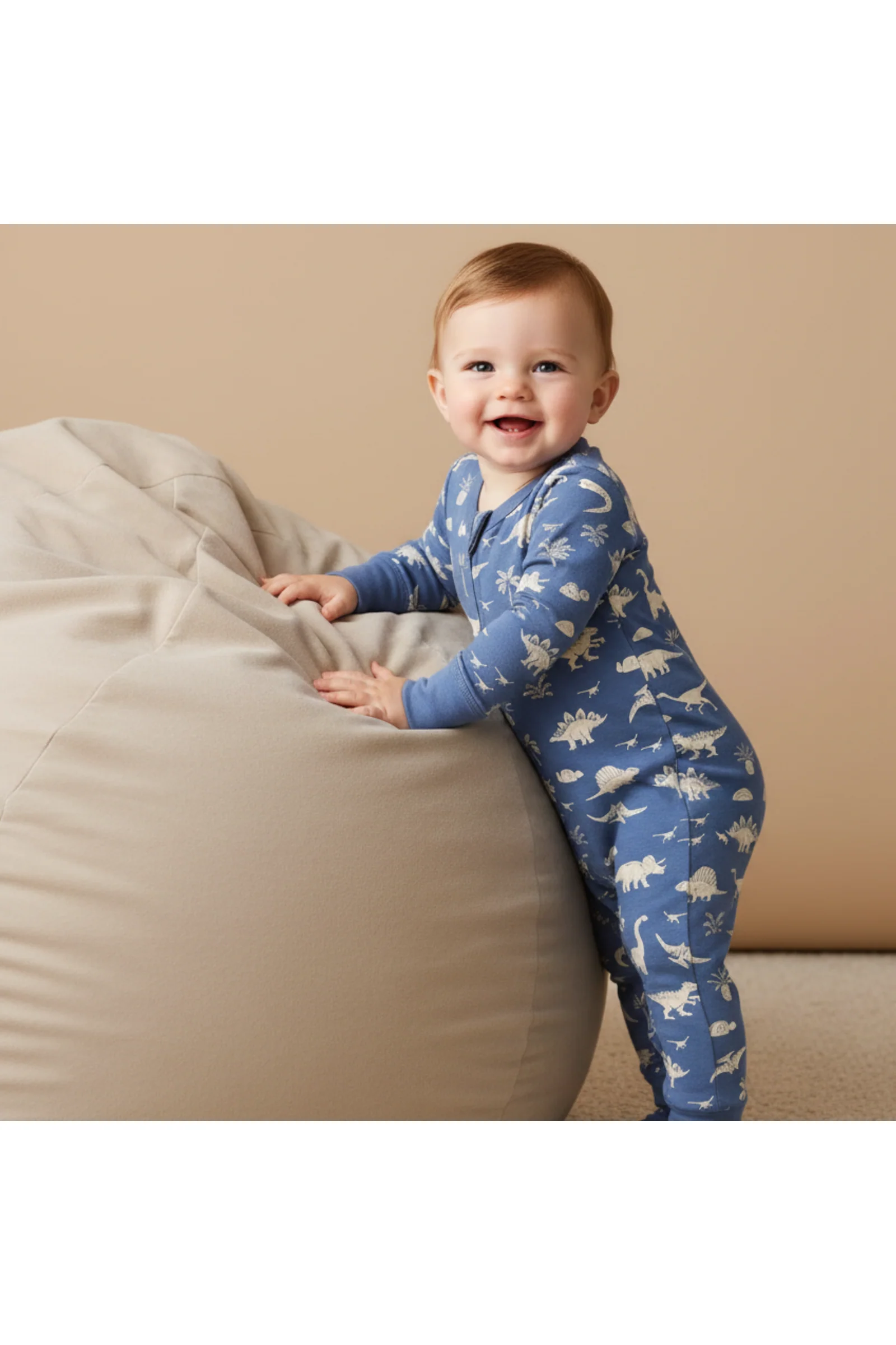 Organic 2-Way Zip Romper - Dino - Image 4