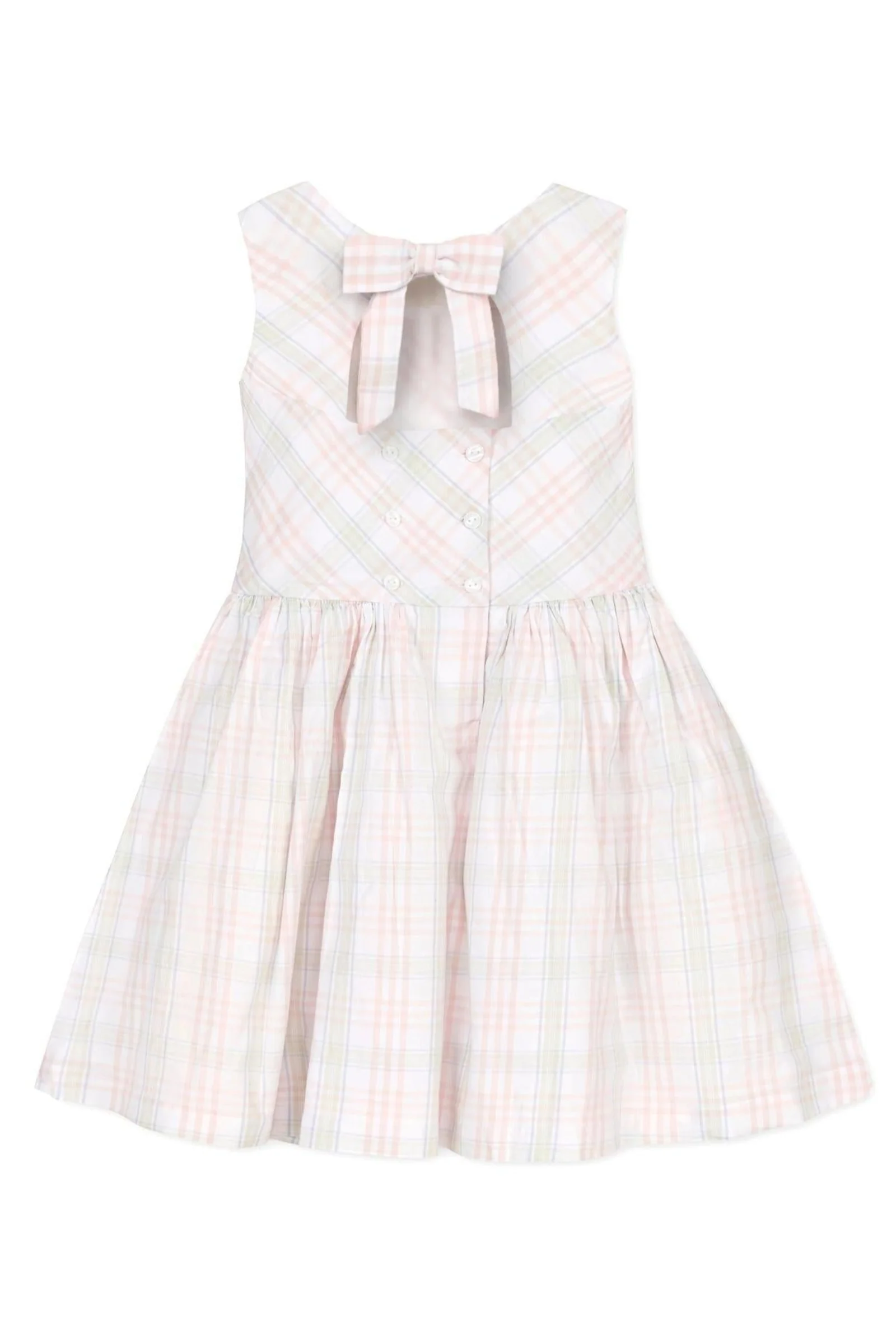 Hope & Henry Organic Cotton Button Back Party Dress, Chateau Plaid, Toddler & Kids - Image 4