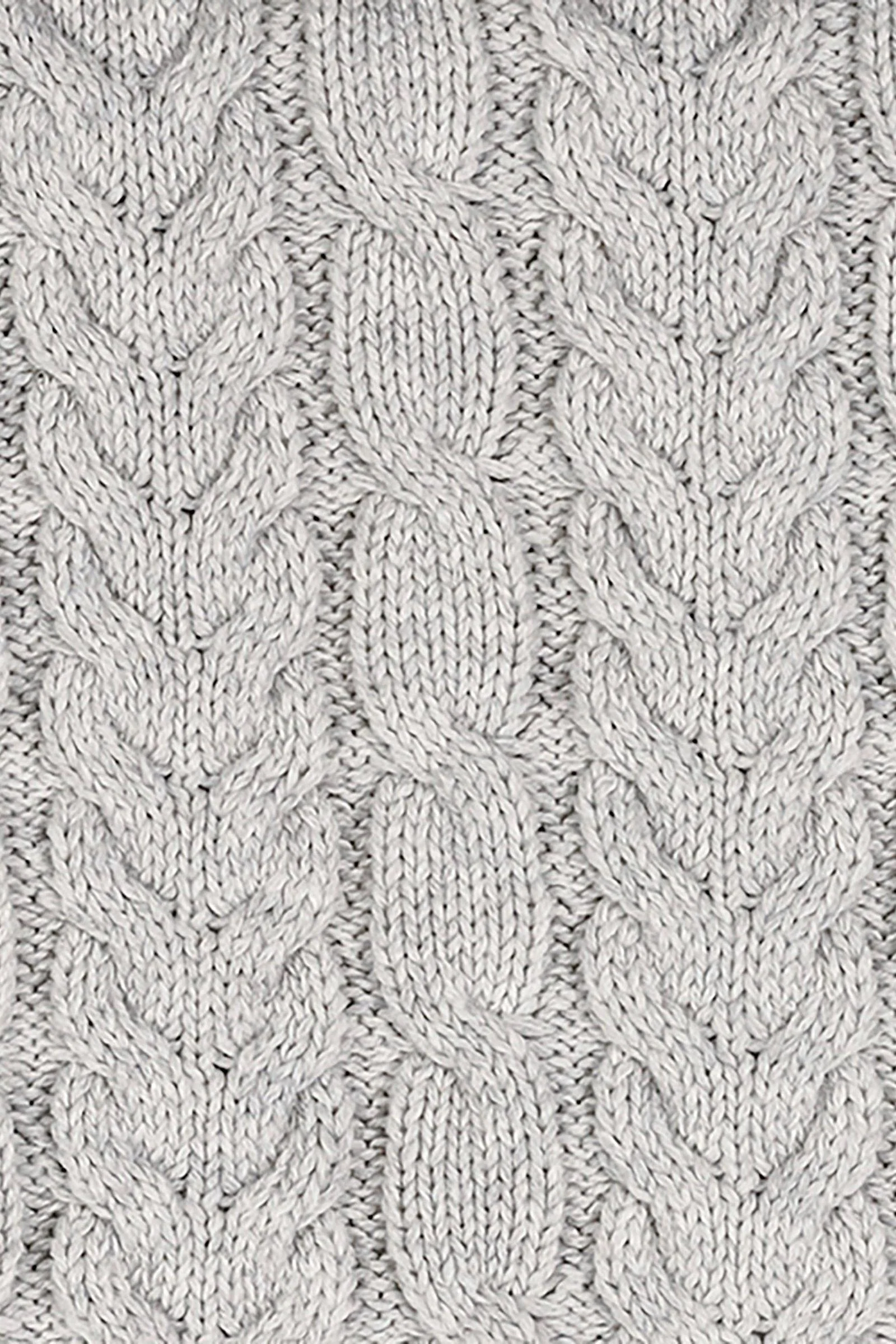 Organic Cotton Cable Knit Baby Blanket, Light Gray - Image 4