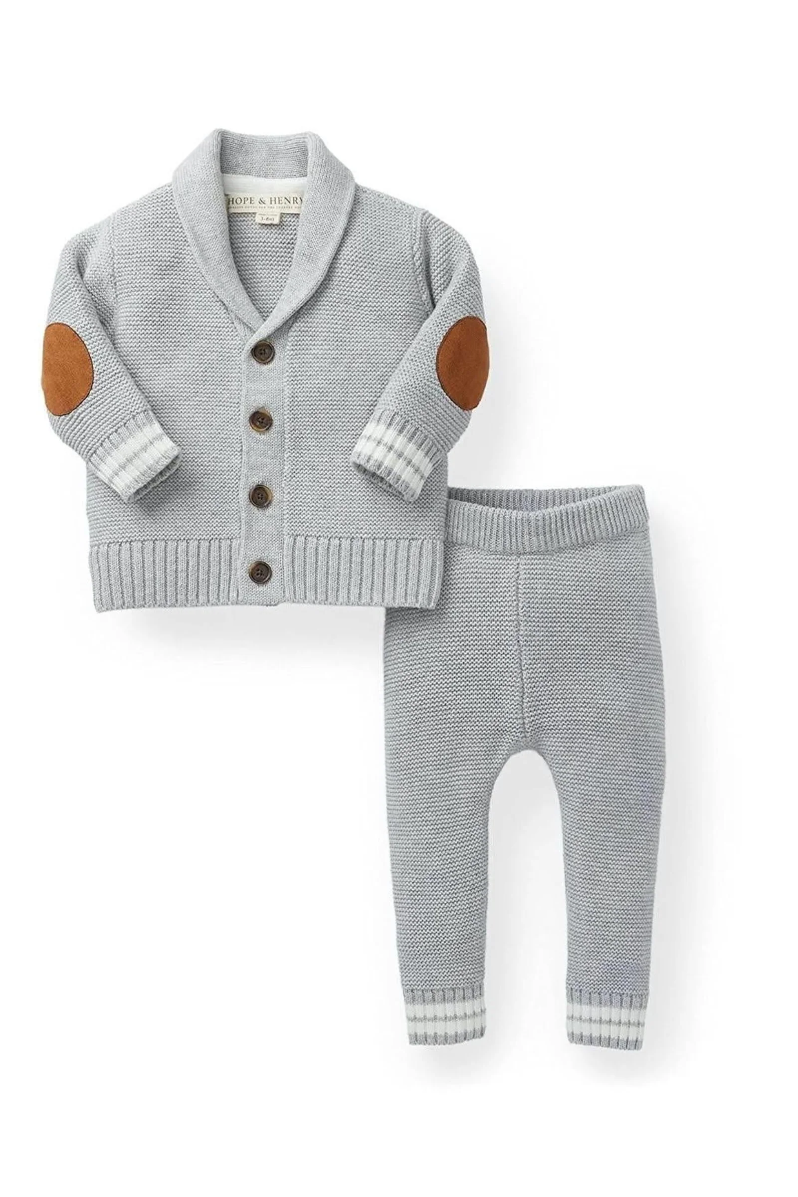 Baby Organic Cardigan and Sweater Legging, Gray Heather, Boxed Gift Set - Image 3