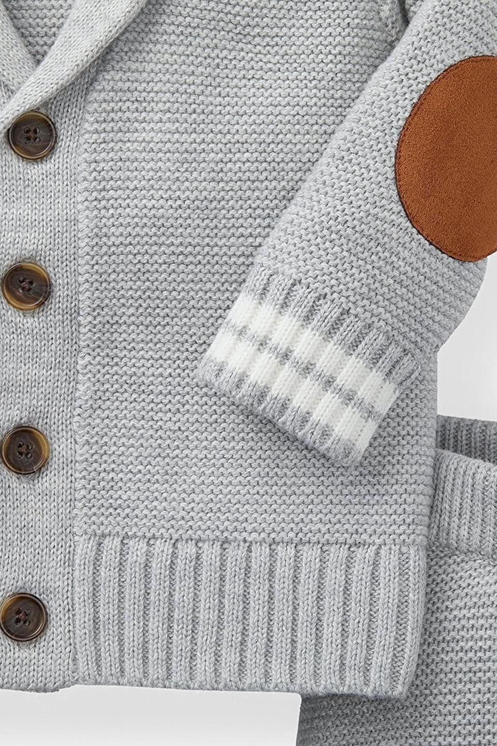 Baby Organic Cardigan and Sweater Legging, Gray Heather, Boxed Gift Set - Image 4