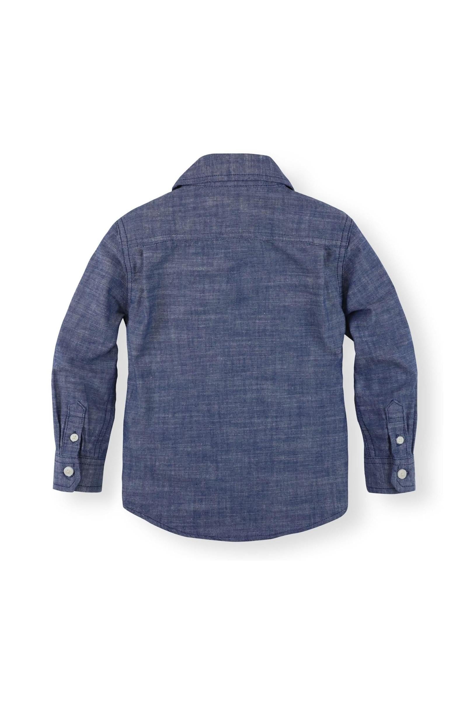 Hope & Henry Organic Cotton Button Down Shirt for Boys, Blue, Sizes 2-16 - Image 7