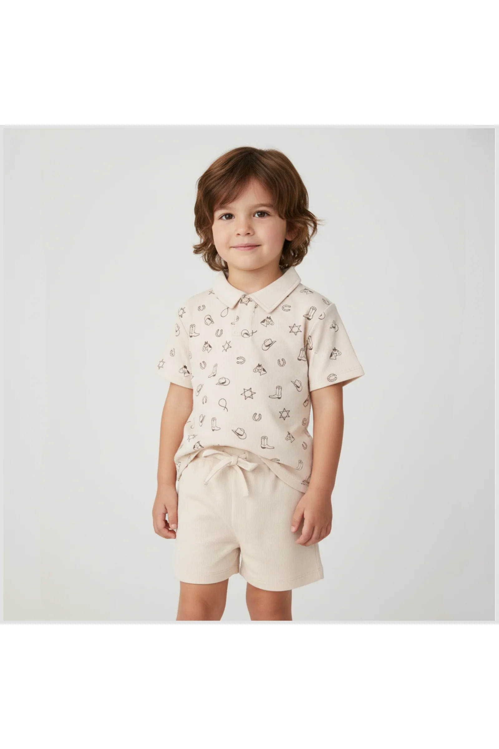 Organic Collar Tee & Shorts Set - Rodeo - Image 4