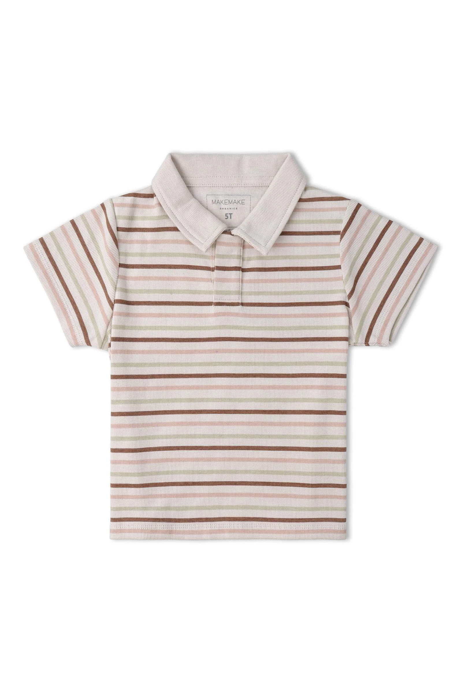Organic Collar Tee & Shorts Set - Terra Stripes - Image 5