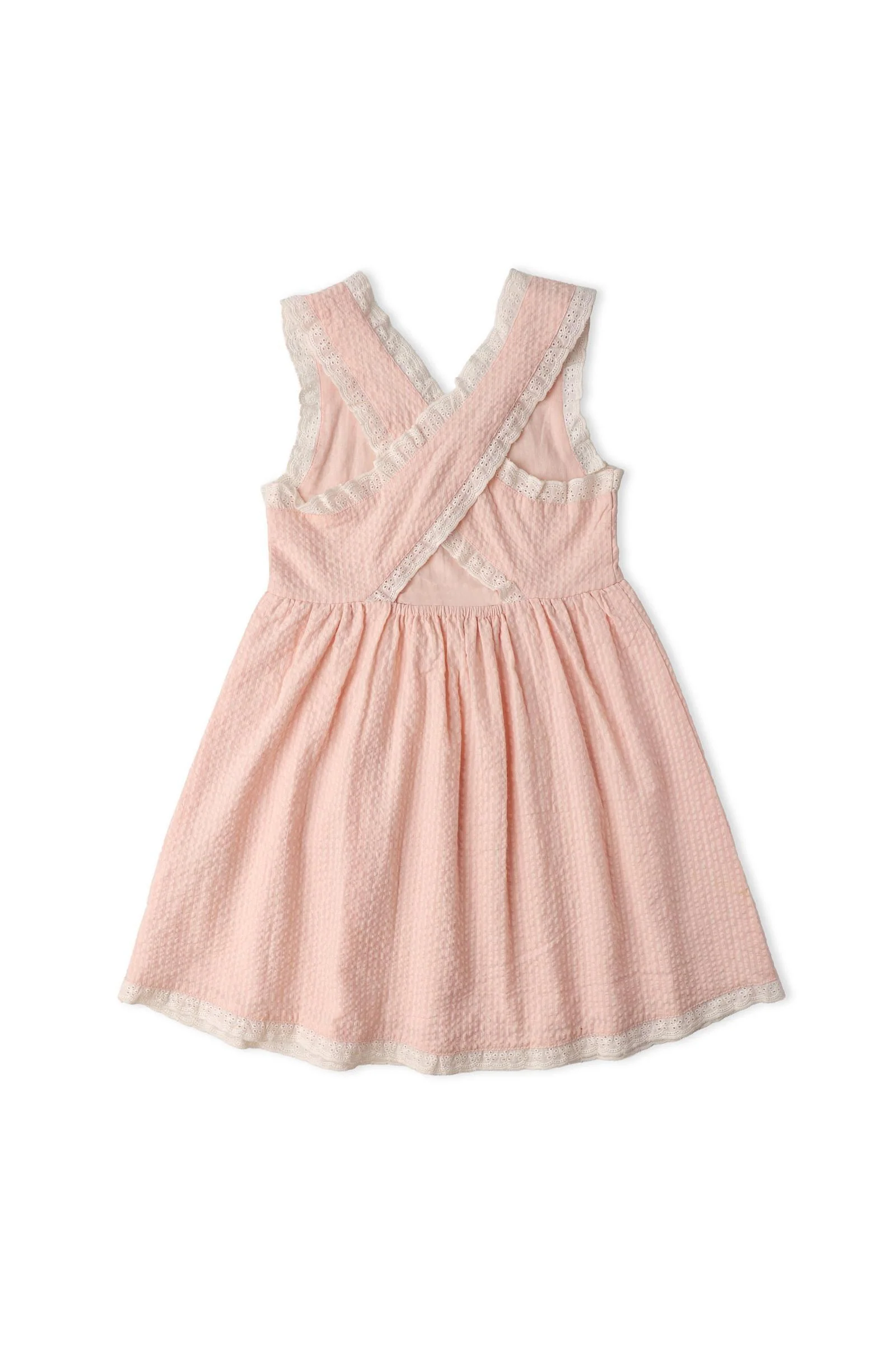 Organic Cross Back Dress - Blush - Image 4