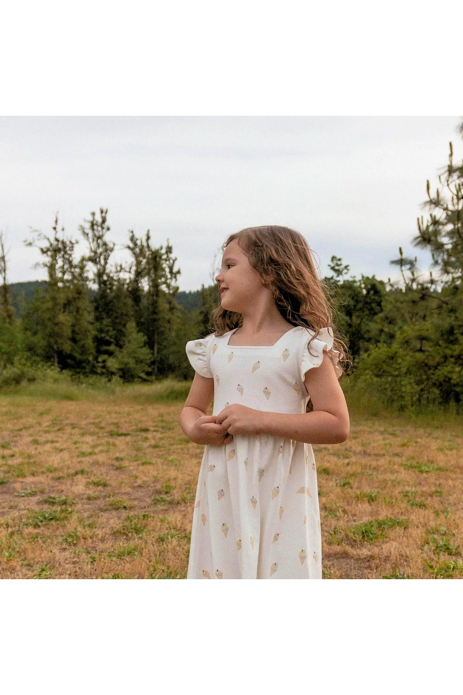 Organic Cutout Back Dress - Ice Cream