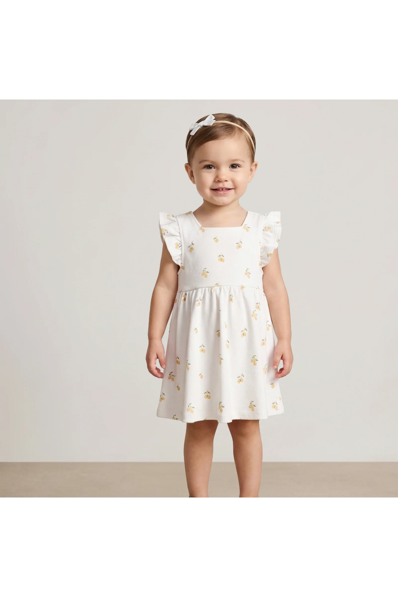 Organic Cutout Back Dress - Lemons - Image 3