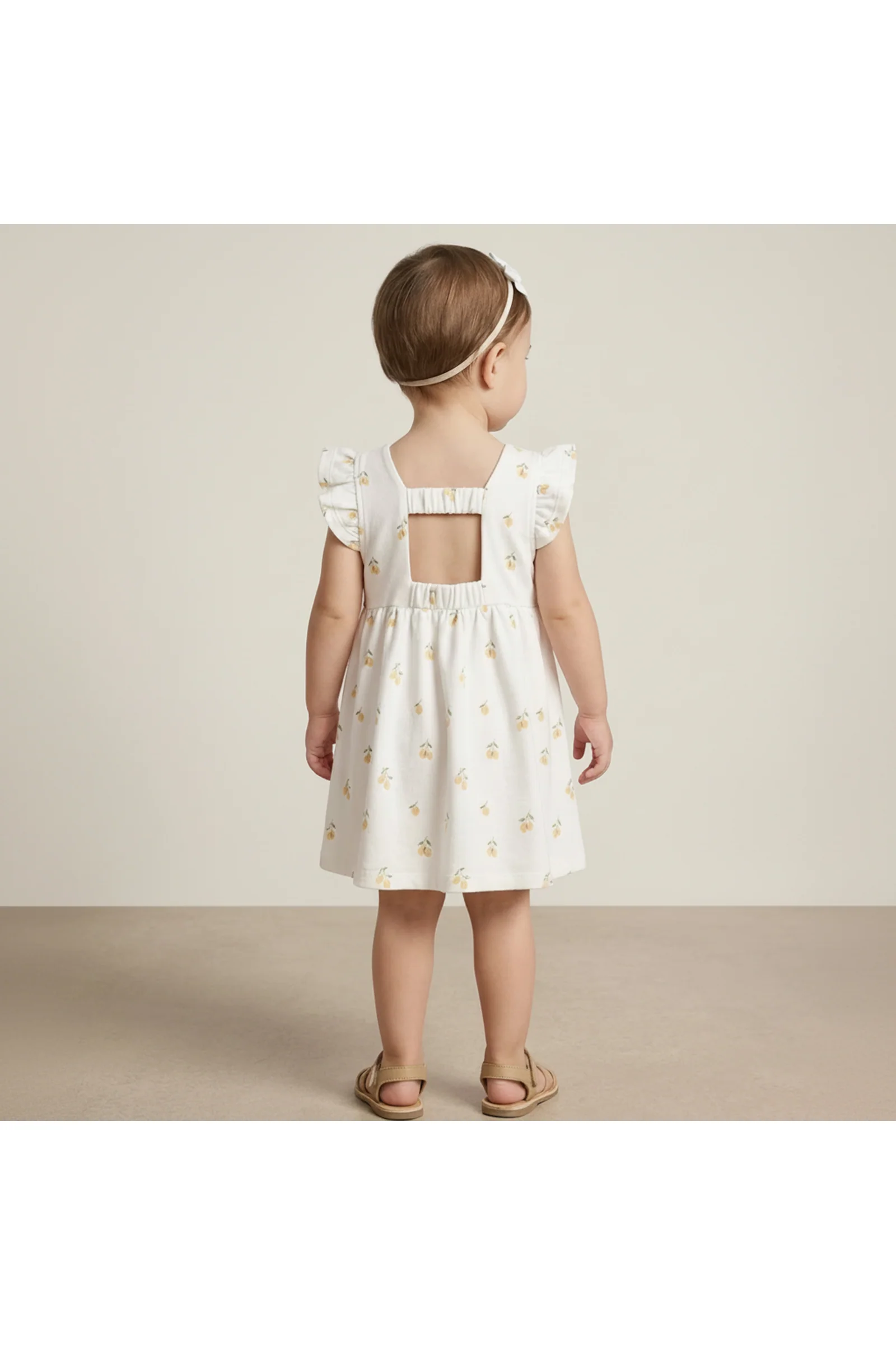 Organic Cutout Back Dress - Lemons - Image 5