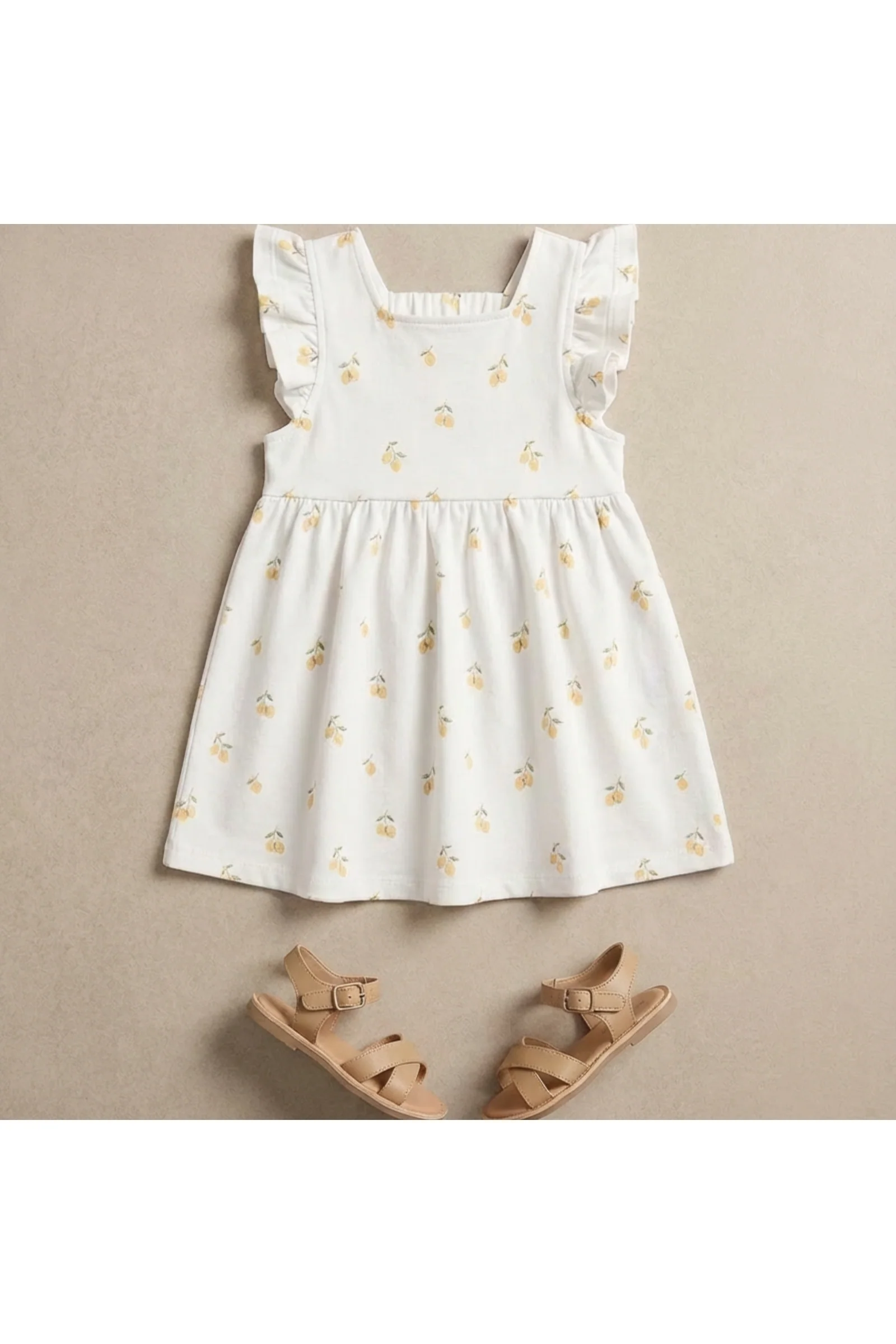 Organic Cutout Back Dress - Lemons - Image 6