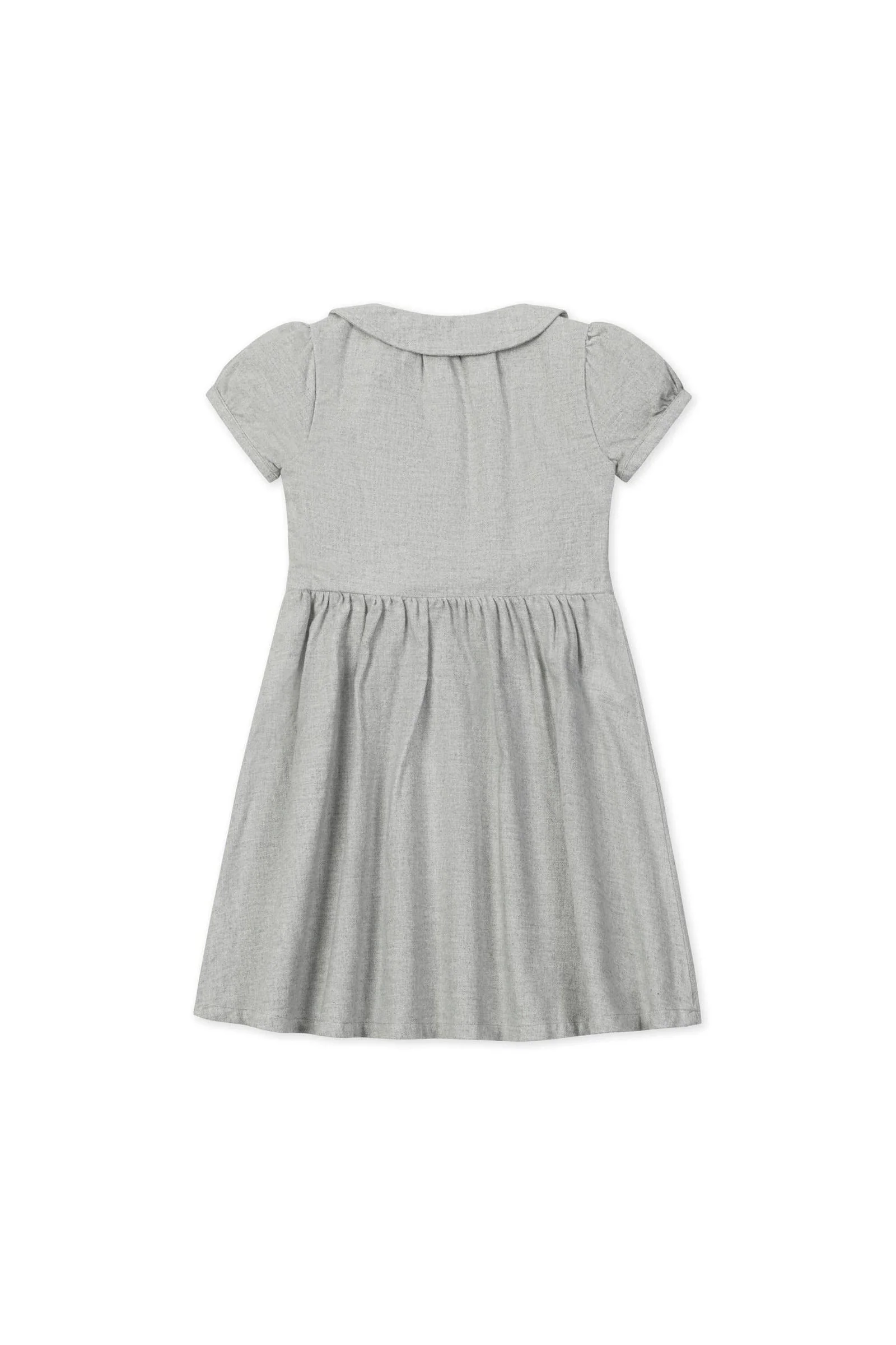 Hope & Henry Organic Cotton Double Breasted Flannel Dress for Girls, Gray Heather Solid, Toddler & Kids - Image 6