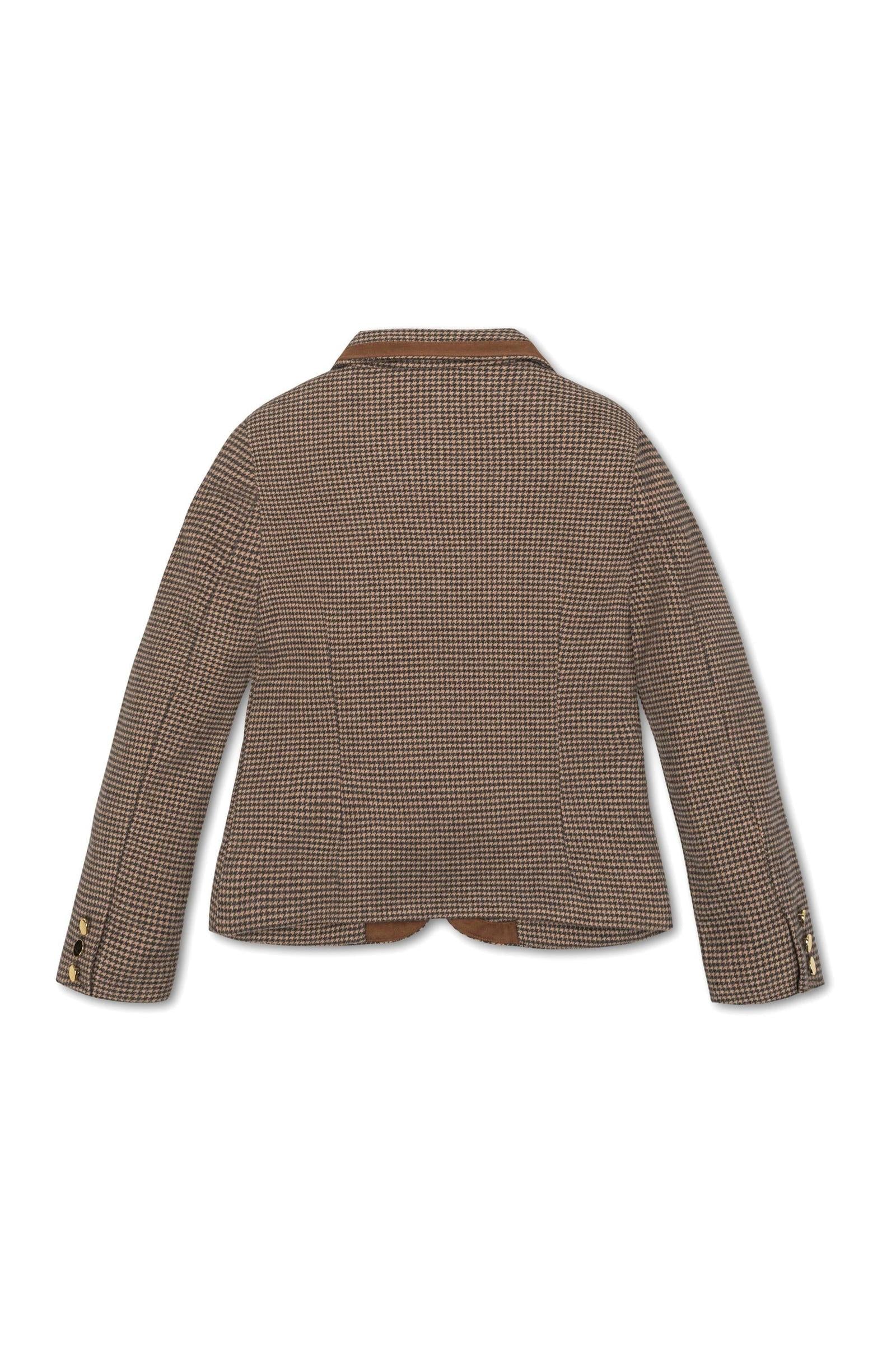 Hope & Henry Organic Cotton Stylish Blazer With Notch Collar for Girls, Camel, Toddler & Kids - Image 4
