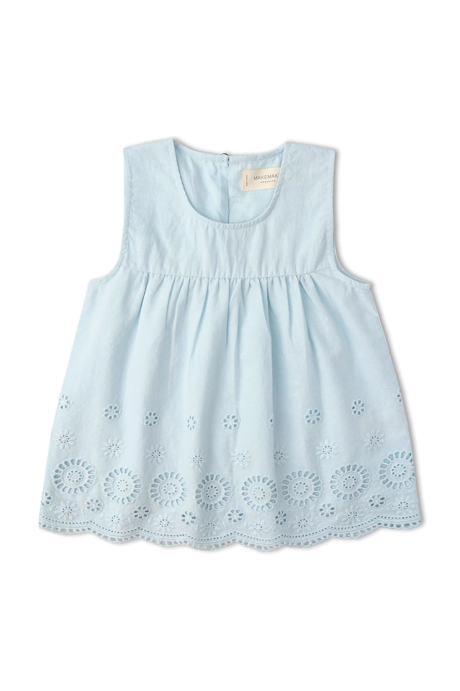 Organic Eyelet Top And Pant Set - Light Blue Eyelet - Image 5