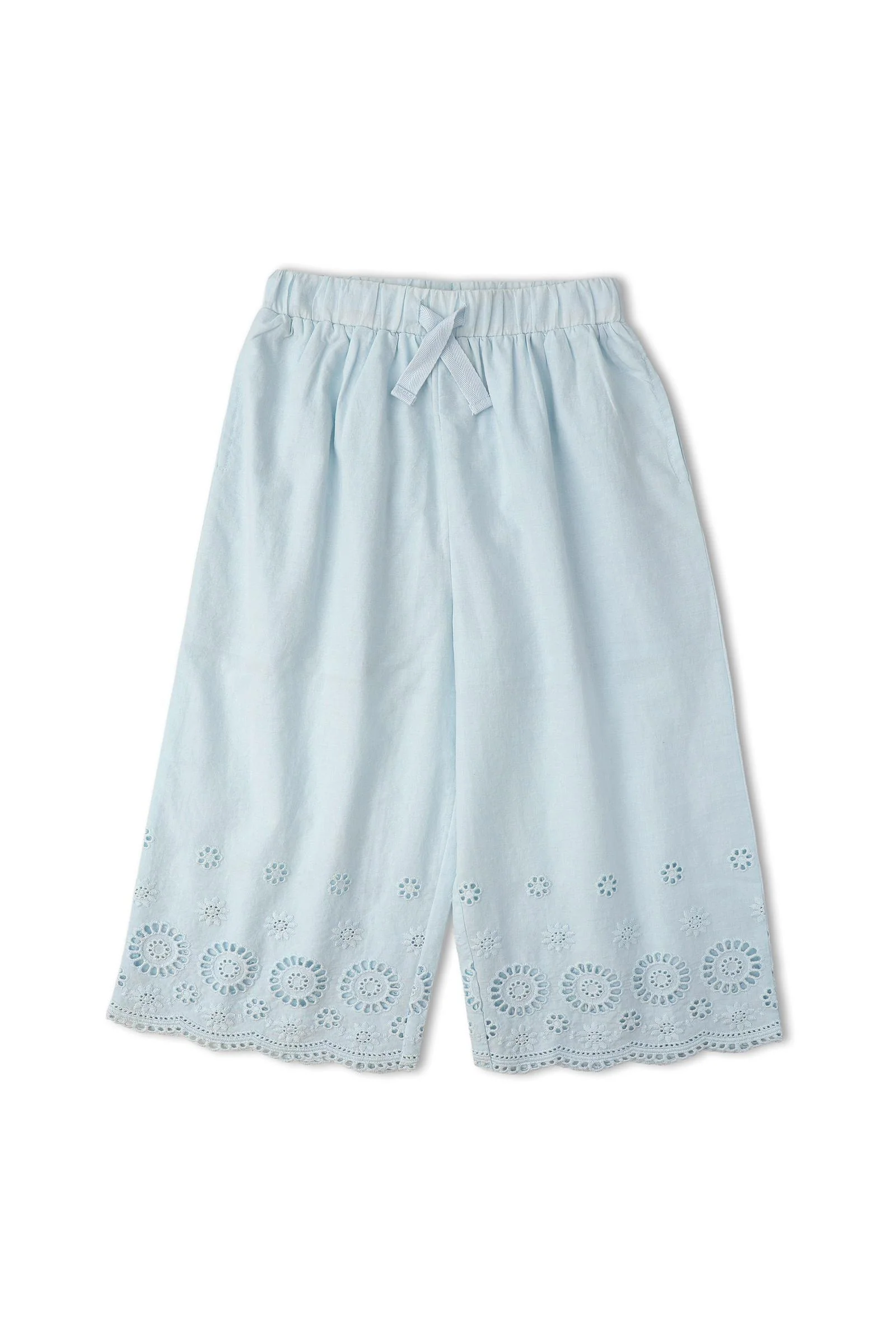 Organic Eyelet Top And Pant Set - Light Blue Eyelet - Image 6