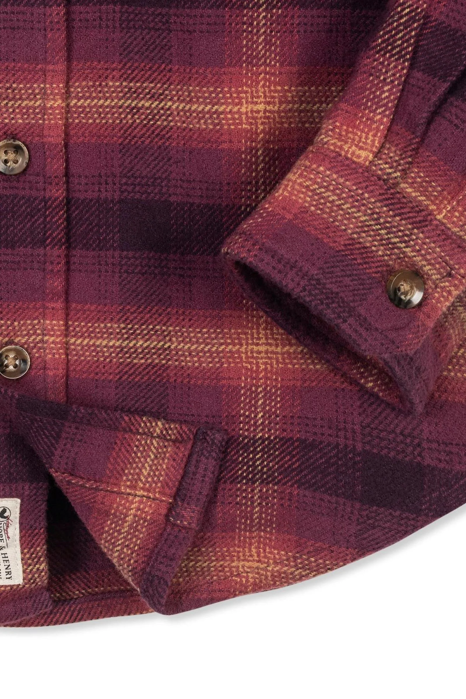 Hope & Henry Organic Cotton Flannel Shirt, Plum Plaid, Toddler & Kids - Image 4