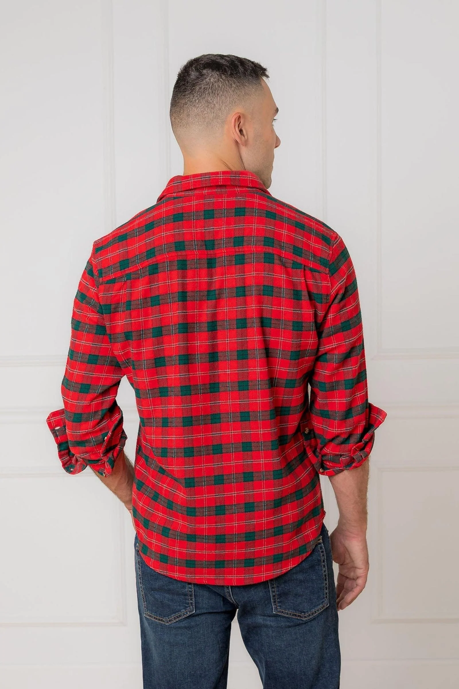 Organic Cotton Flannel Shirt, London Plaid, Men, Family Matching Outfits - Image 4