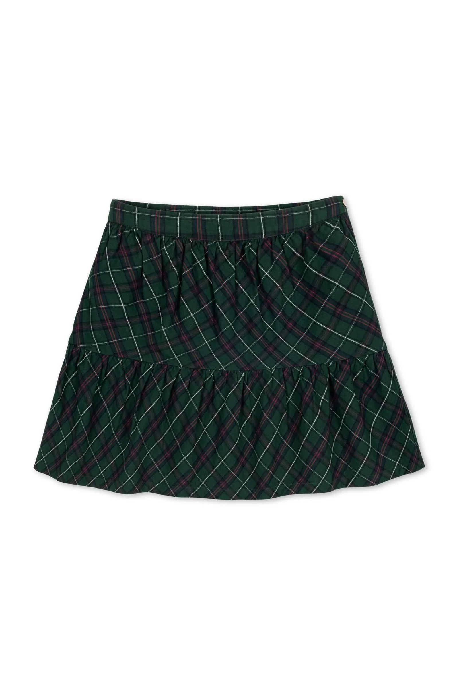 Hope & Henry Organic Cotton Flounce Party Skirt for Girls, Merry Pine Plaid, Sizes 2T-12 - Image 2