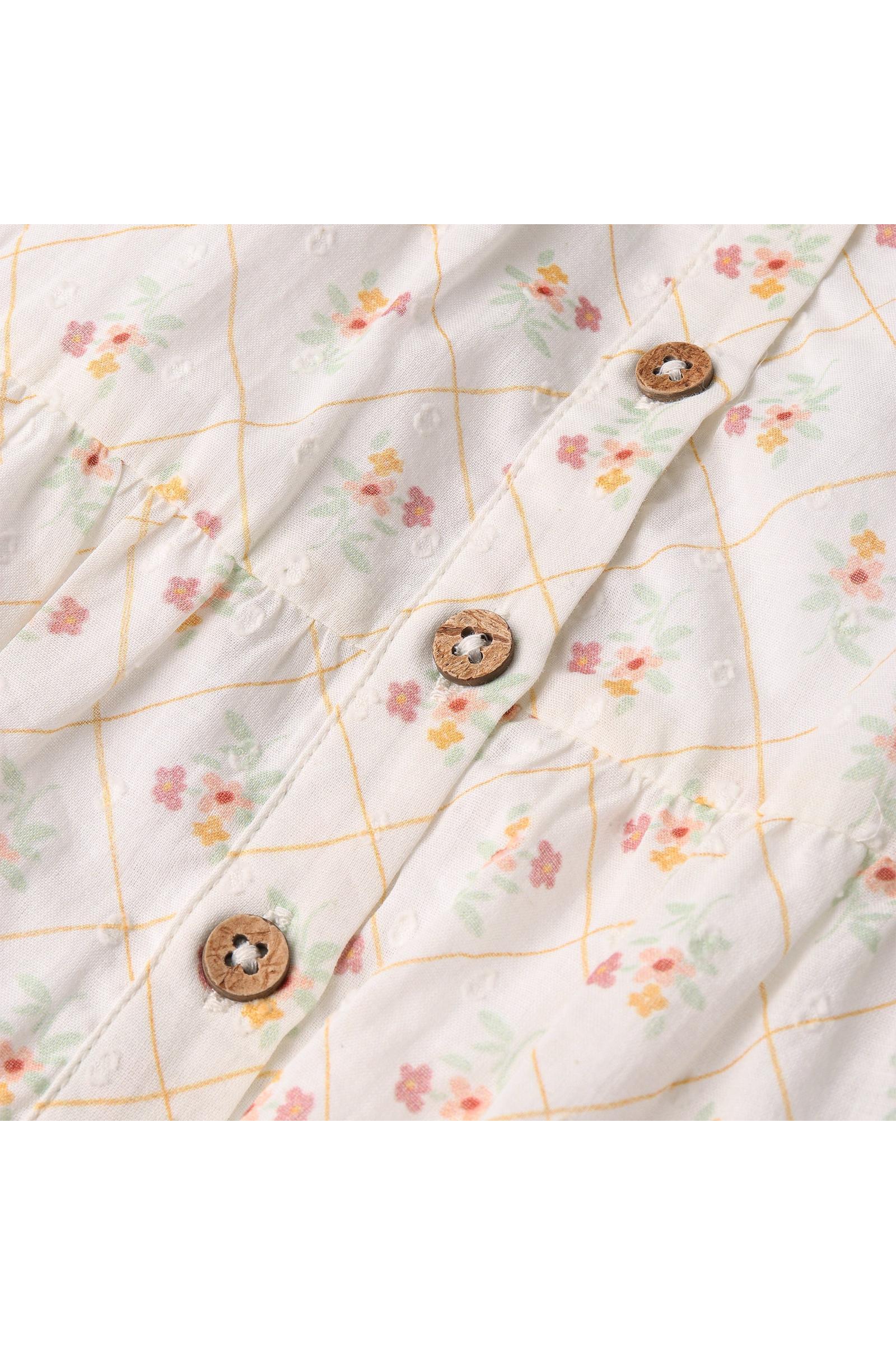 Organic Flutter Buttoned Tiered Dress - Spring Weave - Image 4