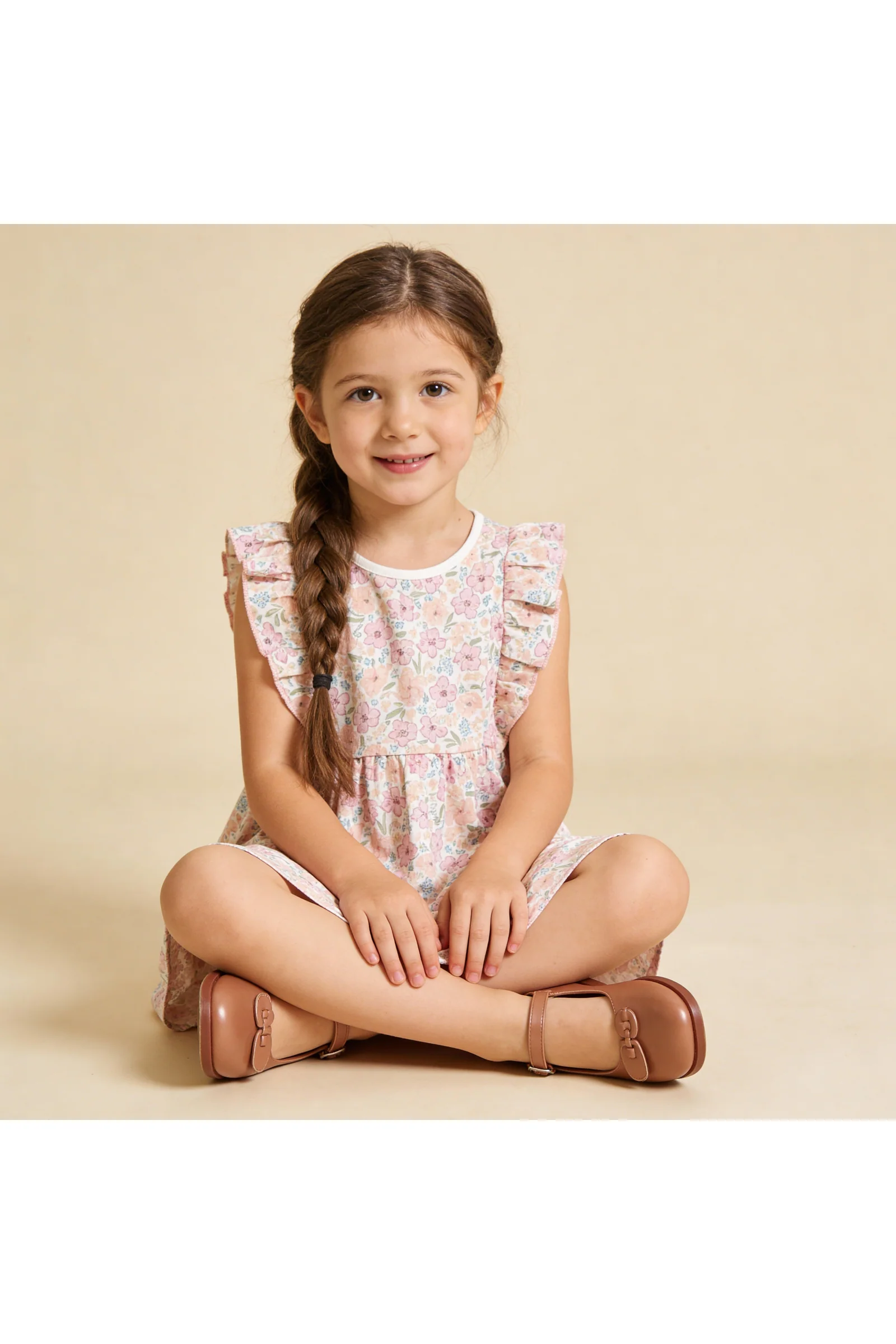 Organic Flutter Dress - Peony - Image 3