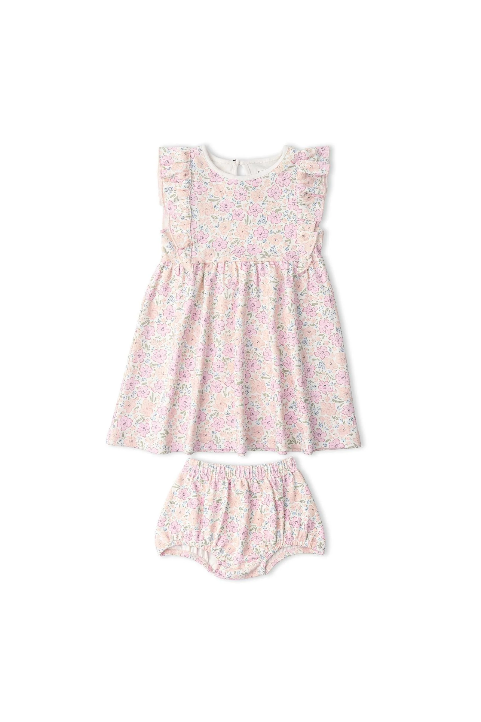 Organic Flutter Dress - Peony - Image 4